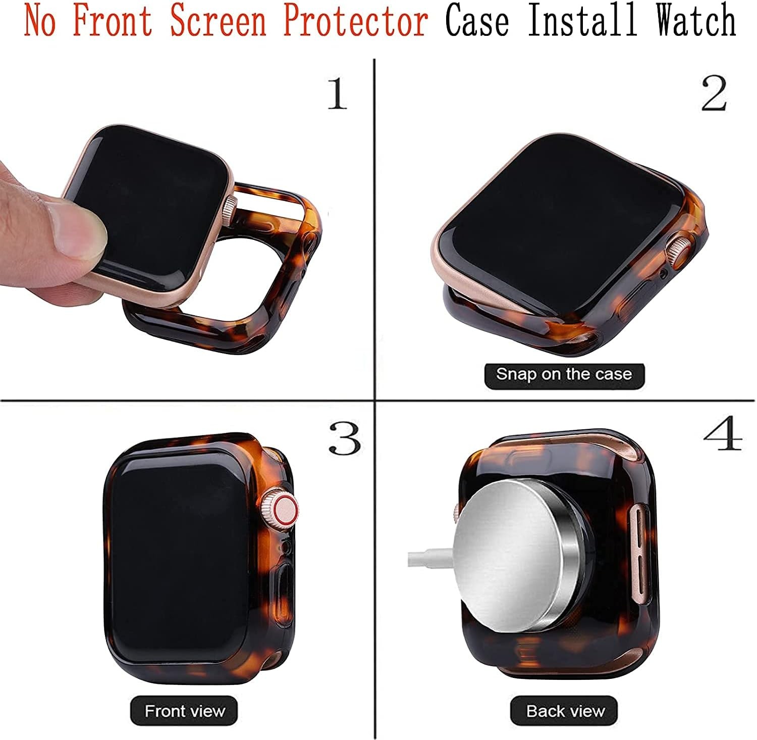 Stainless Steel Resin Strap Bumper for Apple Watch 46mm 45mm 44mm 42mm 41mm