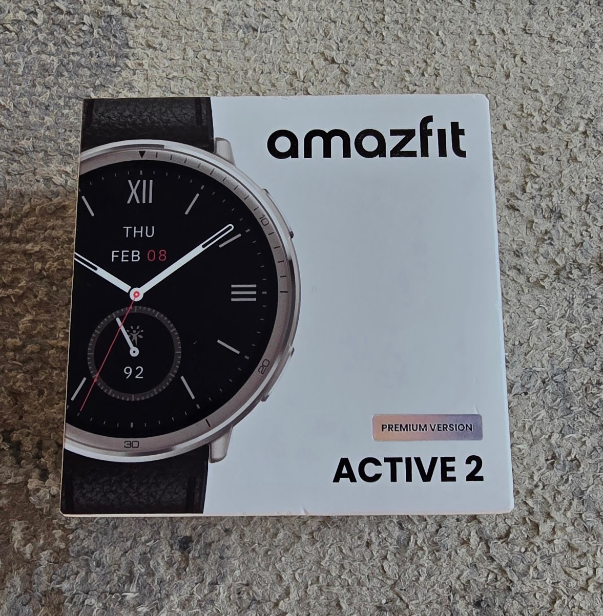 Amazfit Active 2 Premium Version Fitness SmartWatch w/ Leather Band 44mm SEALED