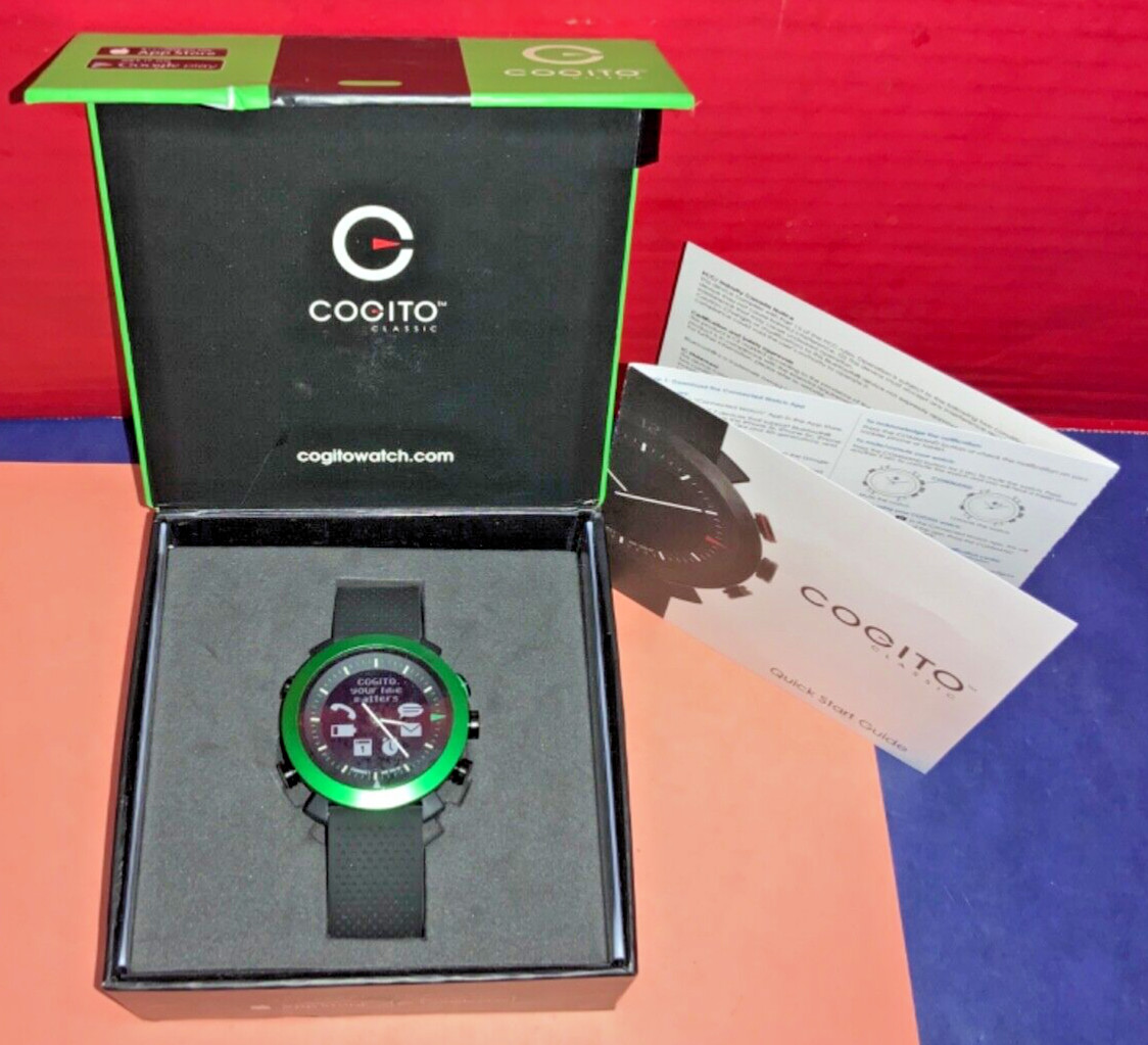 Cogito 2.0 Classic Smart Watch CD002 – Green – TESTED & WORKING – W/ BOX