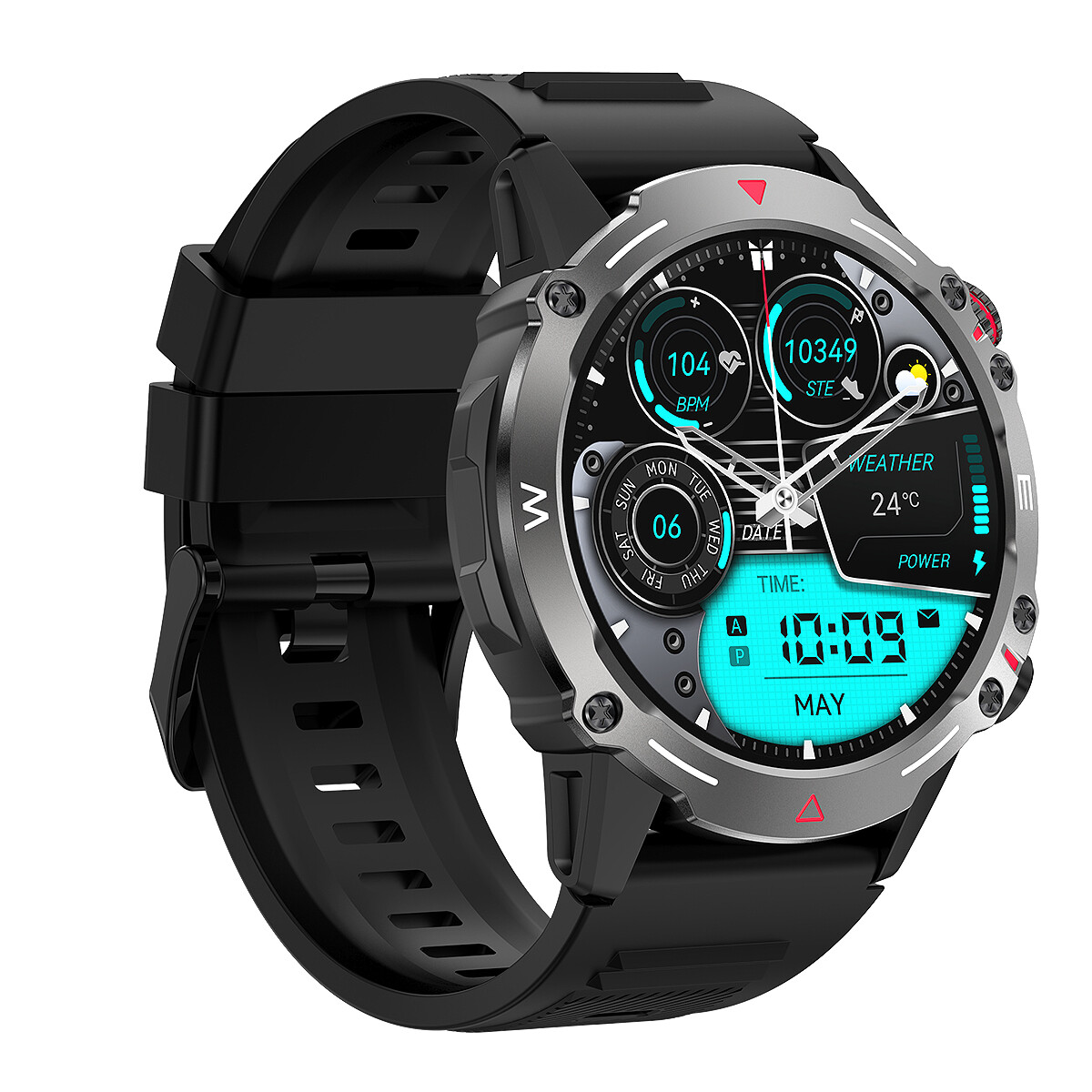 2025 Military AMOLED Smart Watch Bluetooth Call NFC Rugged Sport Fitness Tracker