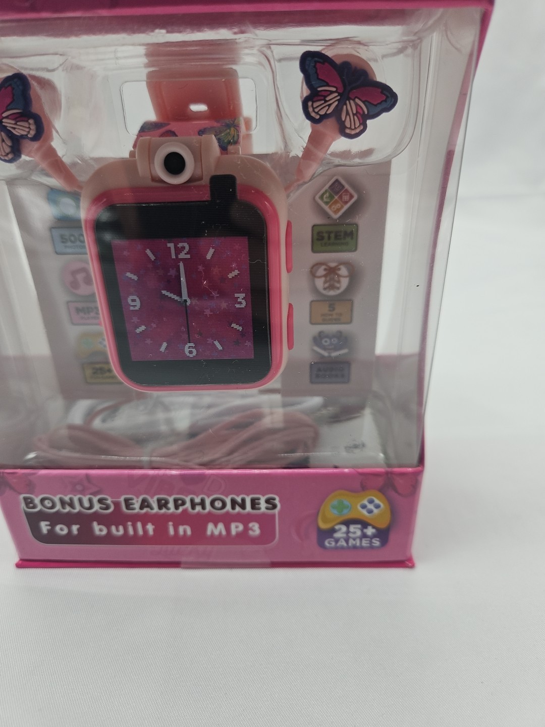 ITECH Jr. Kids Smartwatch Butterfly Band Earbuds W/MP3 Jack 25+ STEM Games