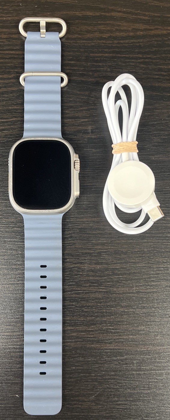 Apple Watch Ultra 3 (A3281) 49MM Silver Titanium GPS + Cellular w/Blue-Gray Band