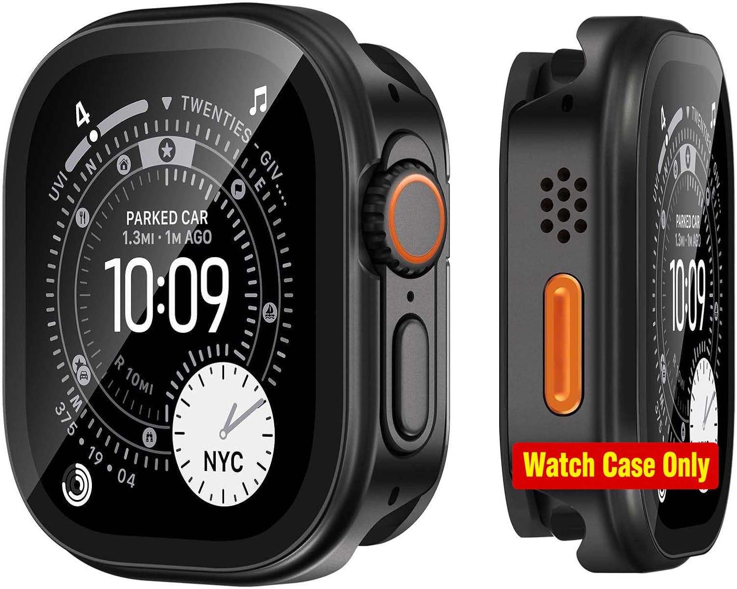 3 in 1 Case for Apple Watch Ultra 49mm Ltra-Thin Aluminum Alloy, 360° Protection