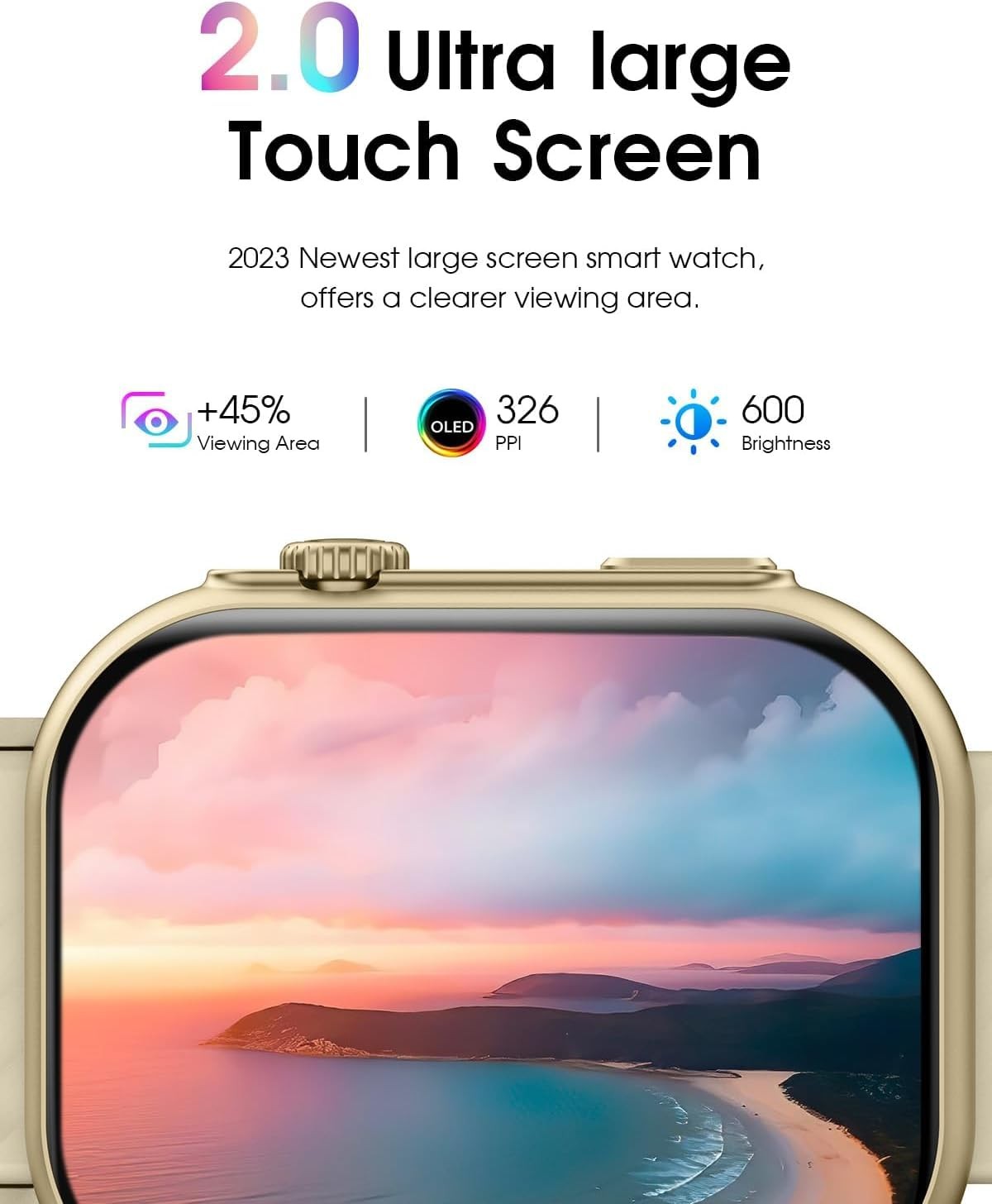 PJYUBVOR ZL80GO 2.0″ Smart Watch Call Function 100+ Sport Modes Heart Rate SpO2