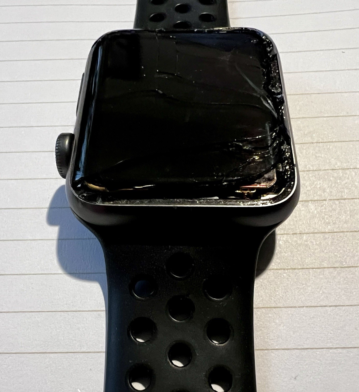 Apple Watch Series 2 42mm Space Gray Cracked Screen for Parts Repair