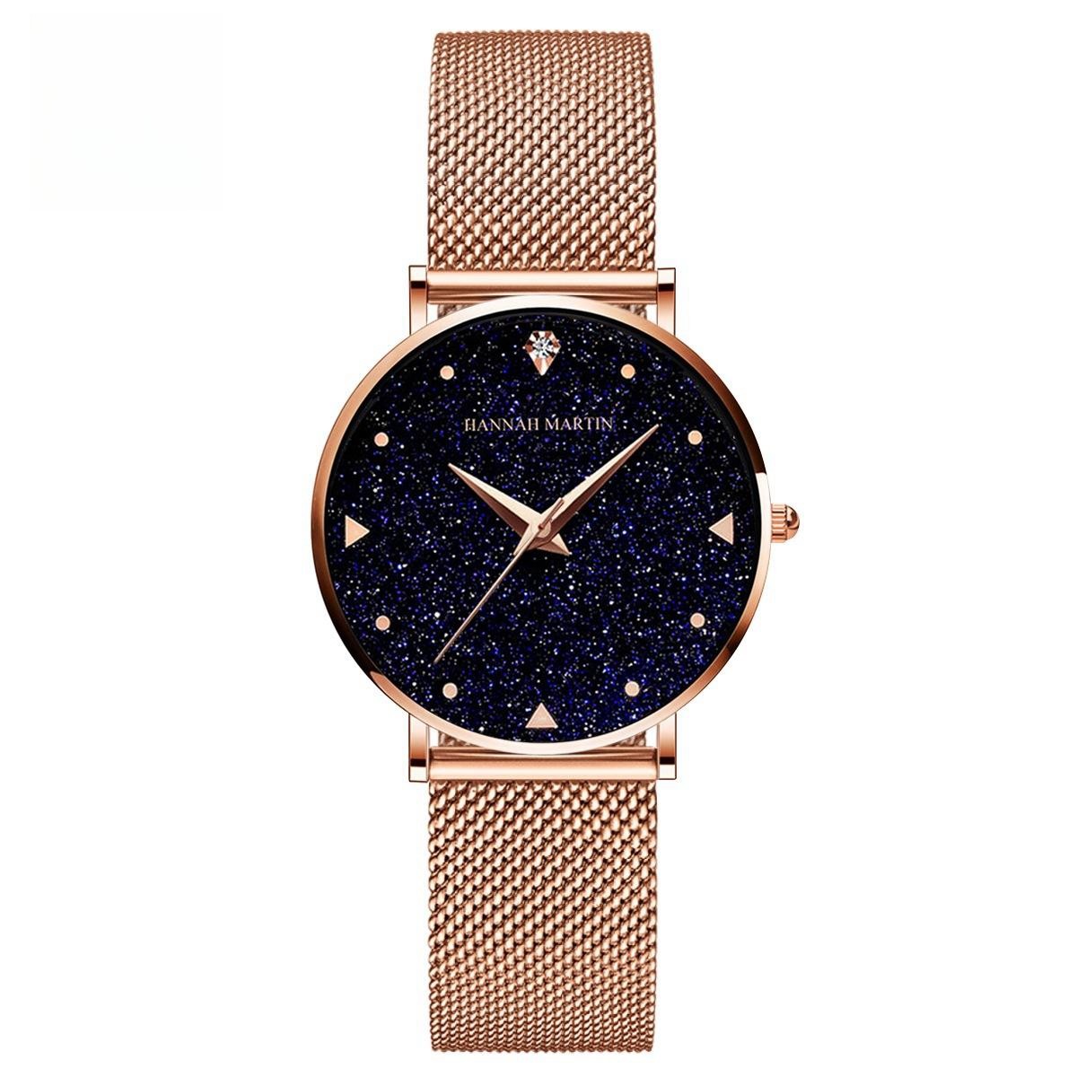 Japan Quartz Movement Stainless Steel Mesh Band Watch Waterproofing For Women