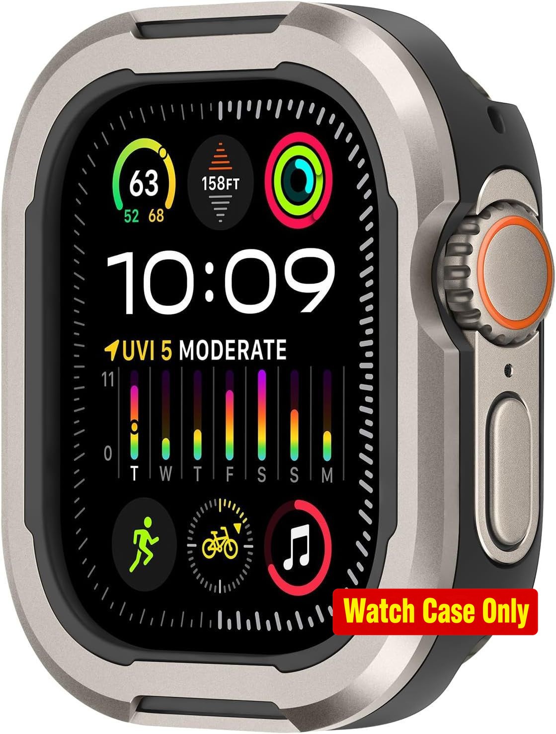 Durable 49mm Case for Apple Watch Ultra, Slim TPU Cover with Metal Bumper Protec