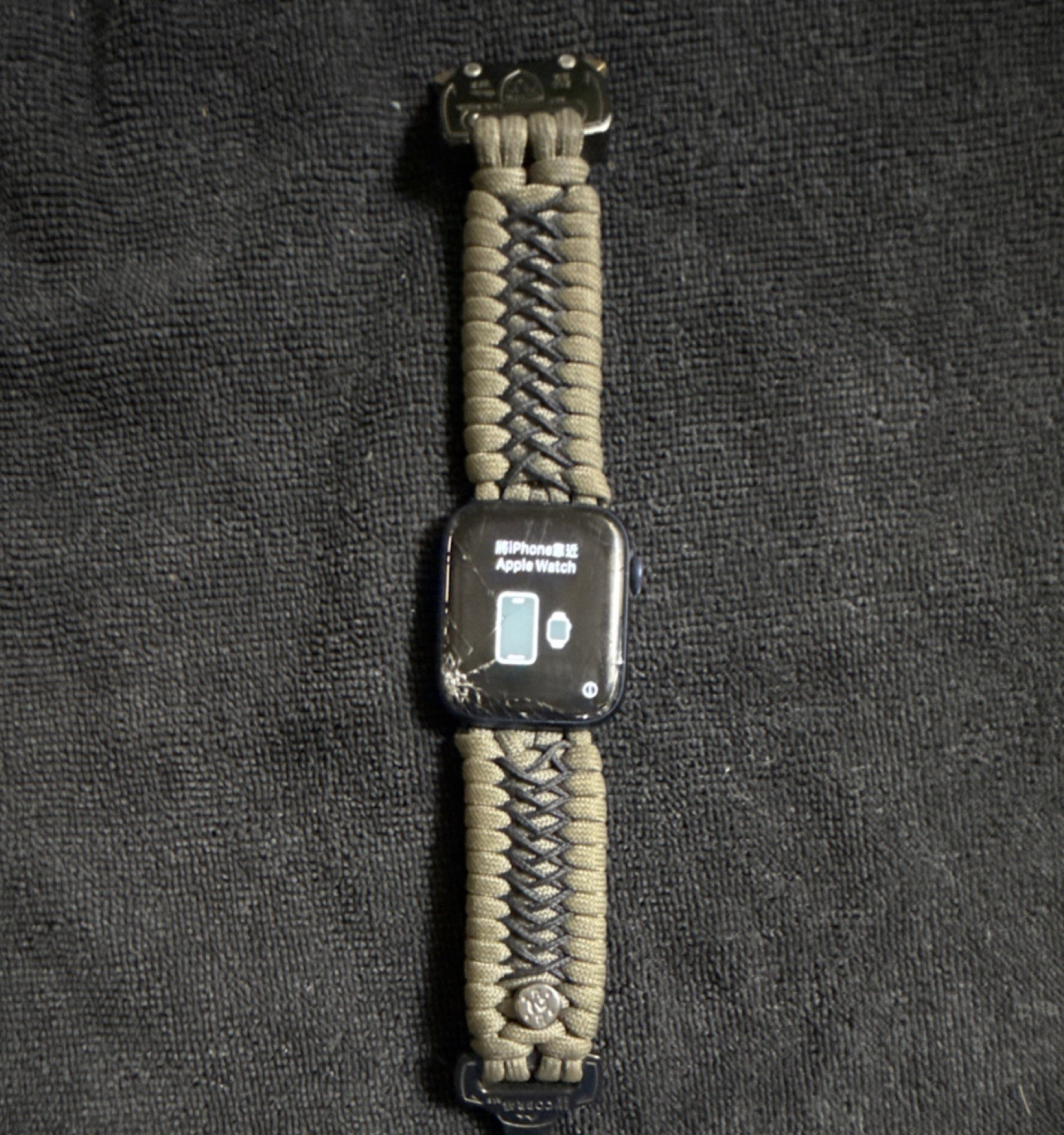 Apple Watch Series 6 44mm Blue Ceramic Case Multicolor Fabric Band Used