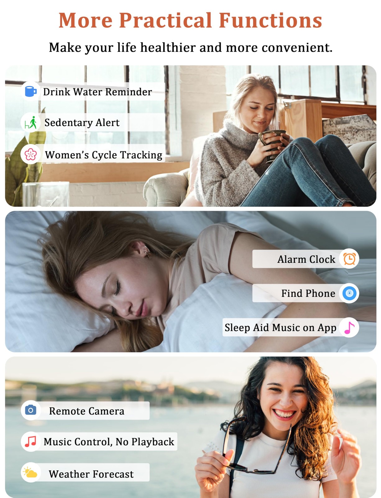 “44mm Smartwatch with Alexa, Waterproof, Heart Rate, Sleep Monitor for iOS &