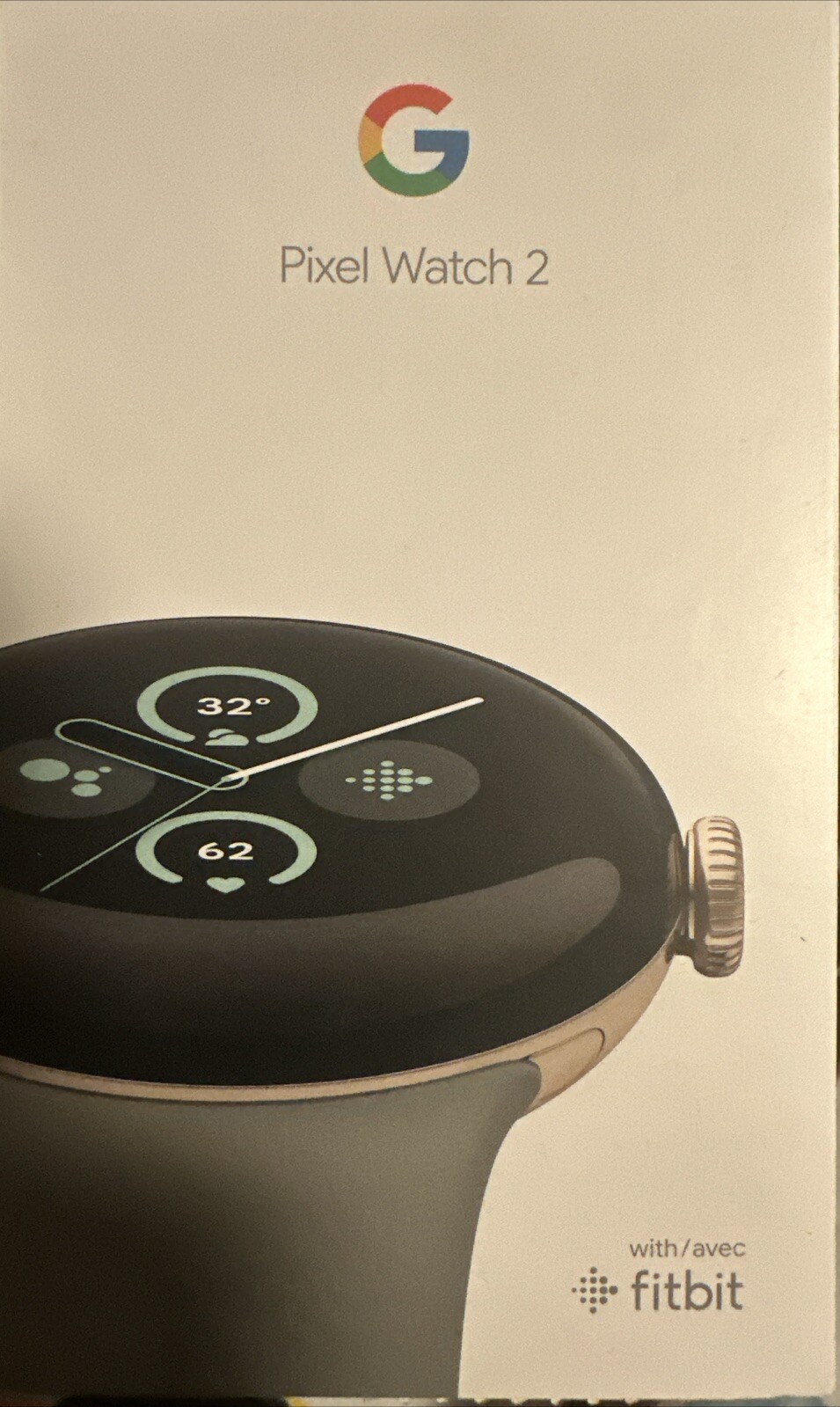 NEW Google Pixel Watch 2 Polished Silver Aluminum – Porcelain Active Band-SEALED