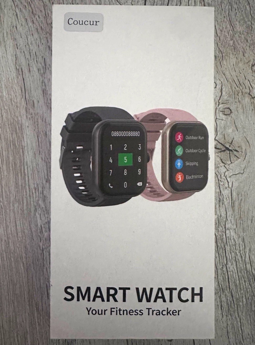 Smart Watch Fitness Tracker Touch Screen 44mm Pink Silicone Band 4GB
