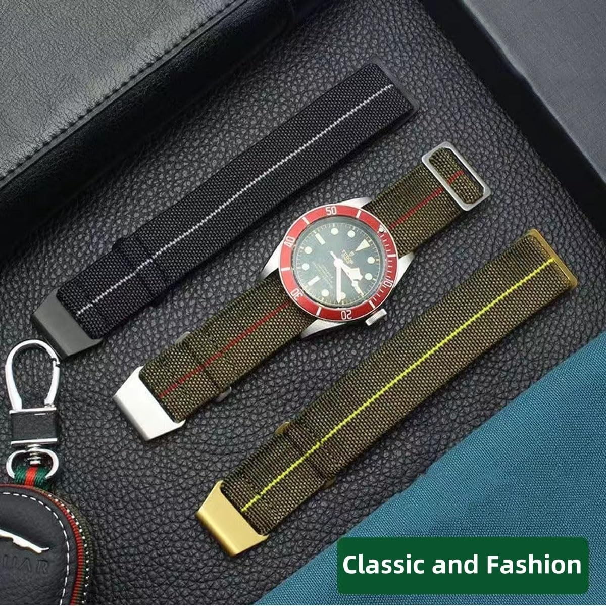Nylon Elastic Strap for 18/20/22mm Paratrooper Watch – Military Style Band