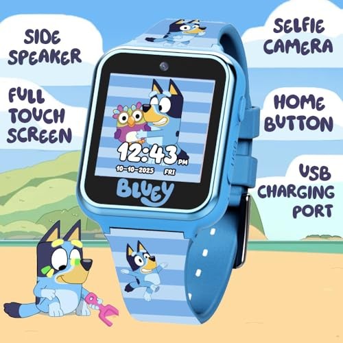 Bluey Kids Smartwatch with Camera, Games, Pedometer 40mm, Smart Watch