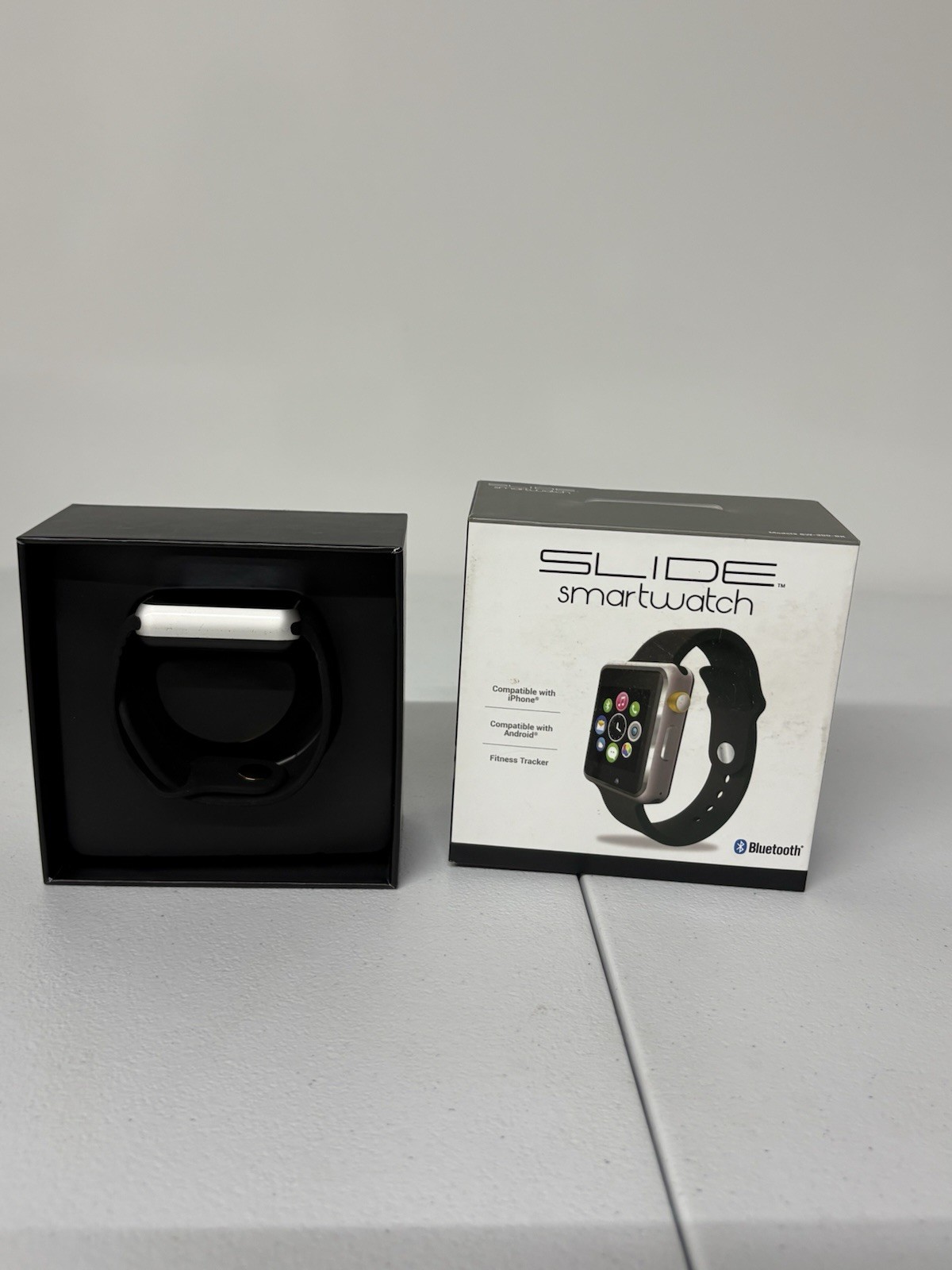 SLIDE SW-300-BK Smartwatch Fitness Tracker Bluetooth Black Band iOS Android