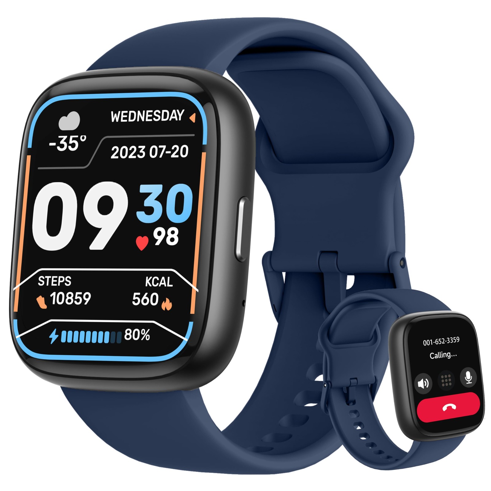 Smart Watch with Alexa, 1.83″ Display, IP68 Waterproof, Heart Rate Monitor &