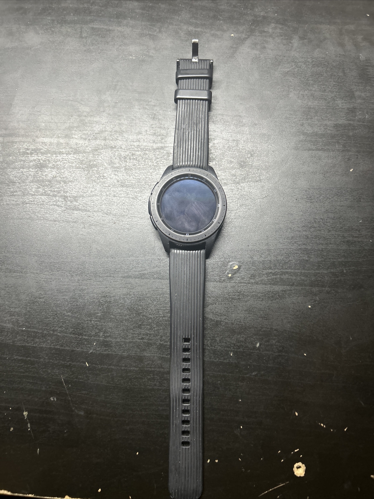 SAMSUNG Galaxy Watch 42mm SM-R810 Midnight Black Large silicone band
