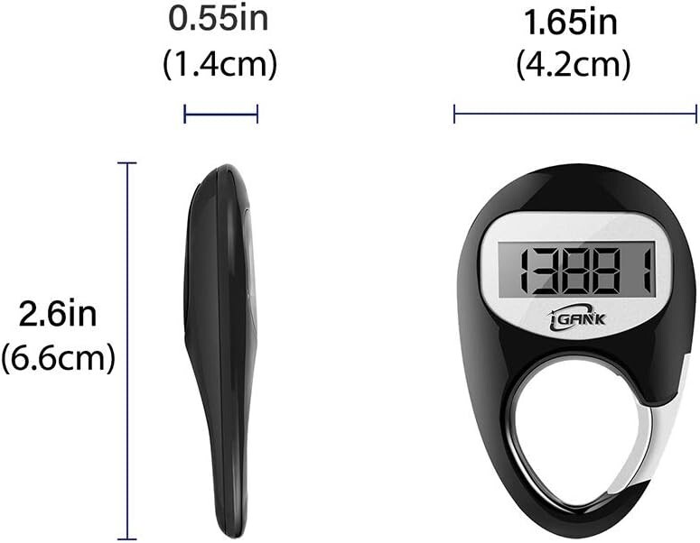 Accurate 3D Walking Step Counter – Convenient Clip-On Design – PD301 Pedometer