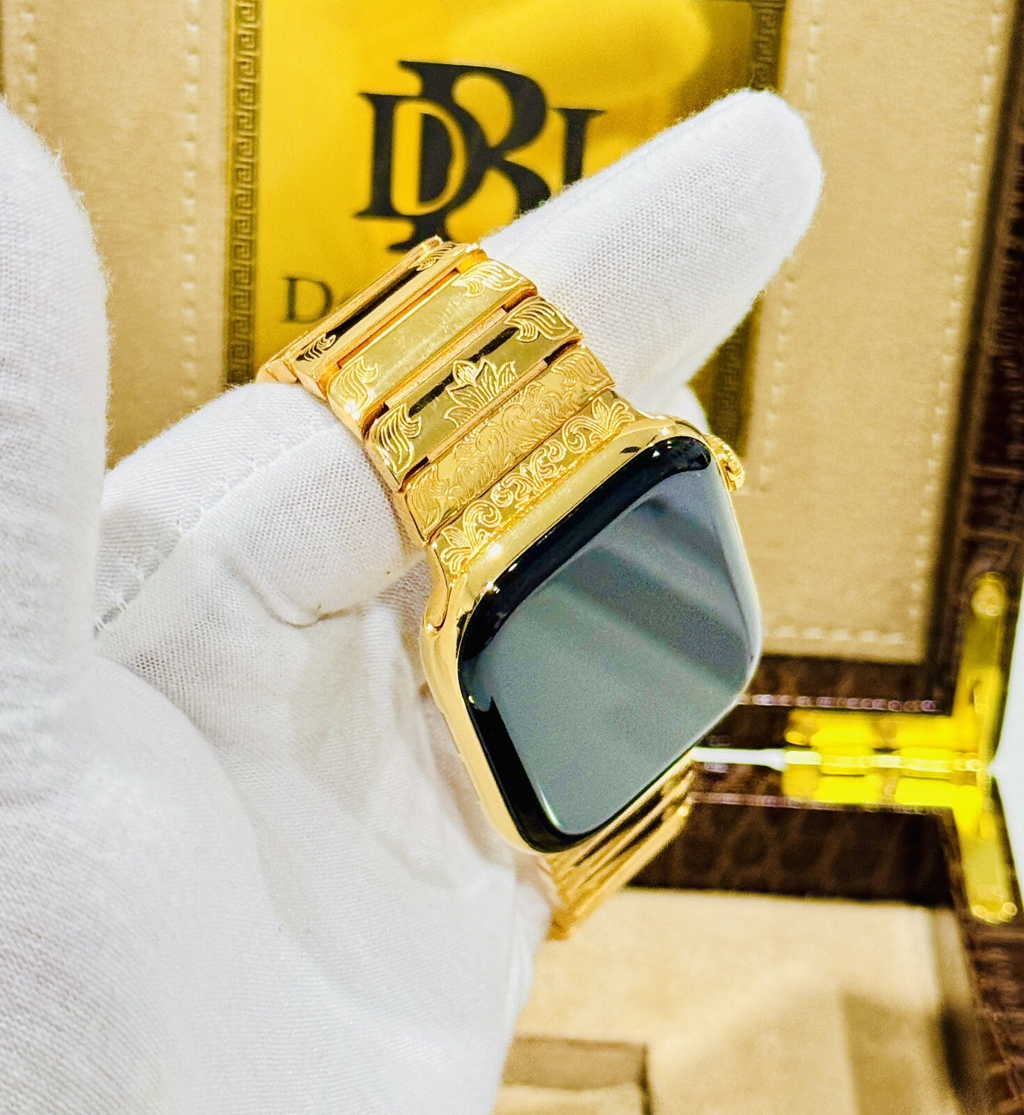 CUSTOM 24K Gold Plated 46MM Apple Watch SERIES 10 ENGRAVED NANO COATING LTE GPS