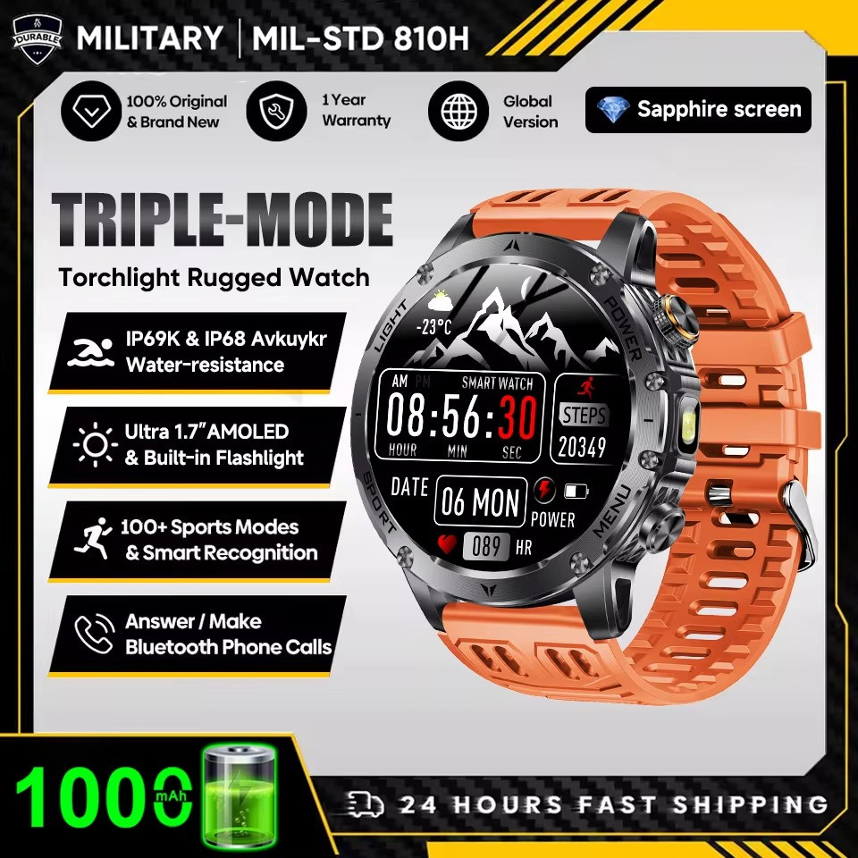 New Military T-Rex 3 Ultra 1000mAh Battery Smart Watch 5ATM Waterproof