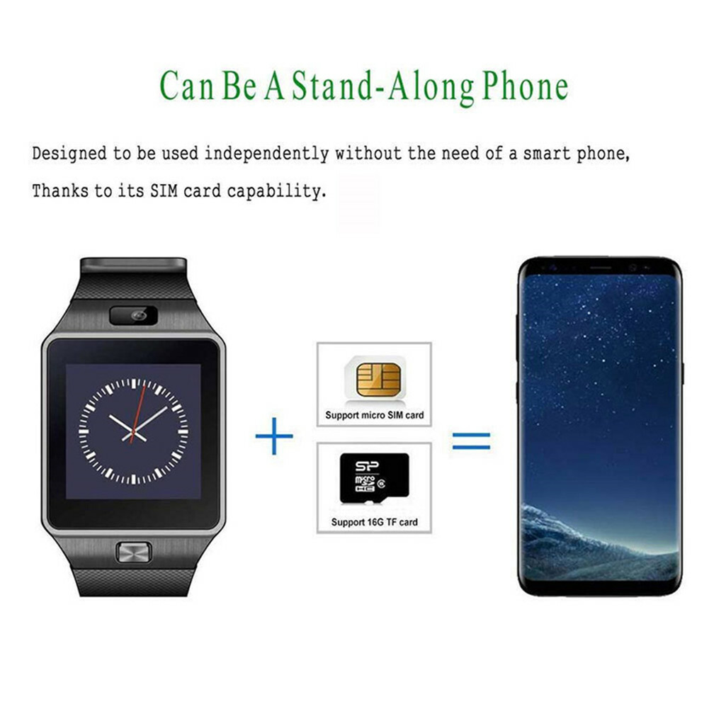 Men Women Smart Watch SIM Camera Sport Wristwatch Bluetooth Bracelet for Android