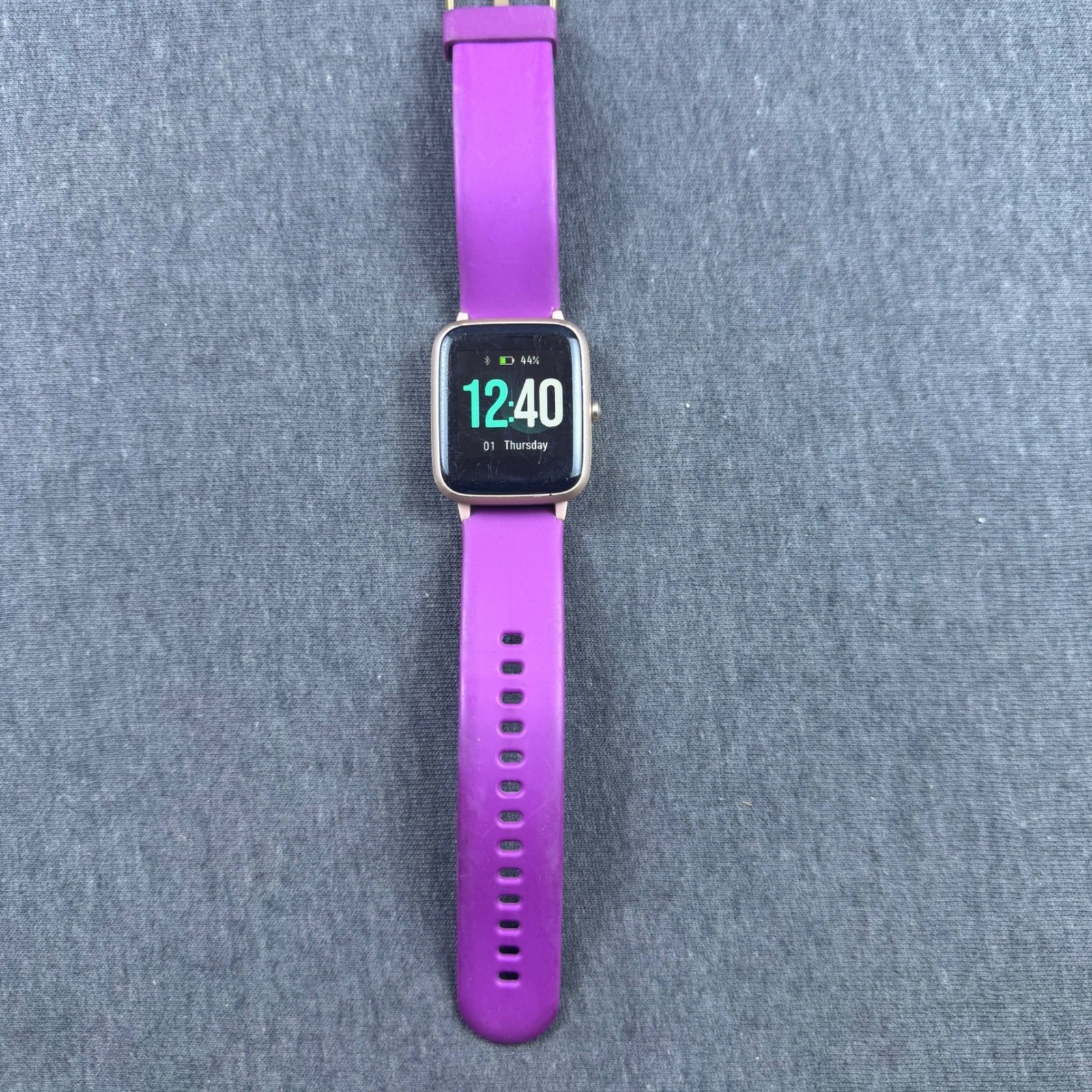 YAMAY Smartwatch Purple Band Rose Gold Case Fitness Tracker Women