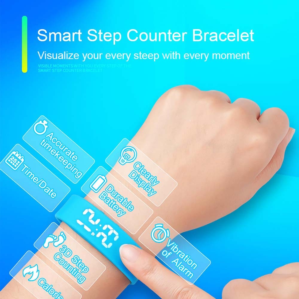 Multifunctional Sleek Lightweight 3in1 Multifunctional Wristwatch With Pedometer