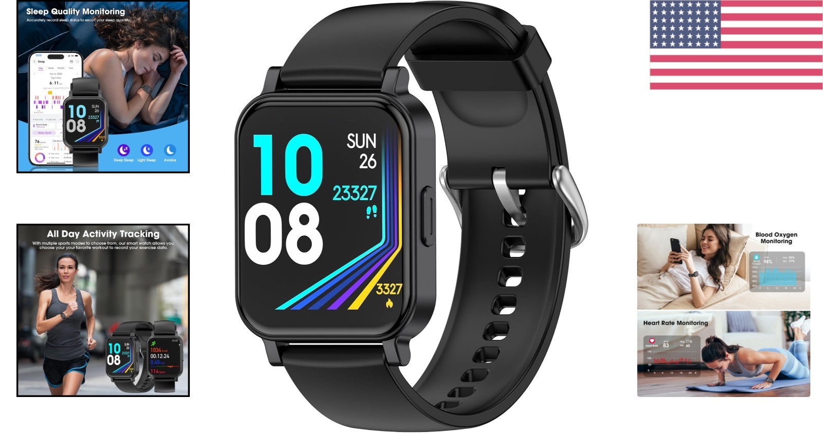 Luxury Fitness Tracker Smart Watch: Real-Time Heart Rate, Sleep & Oxygen Monitor