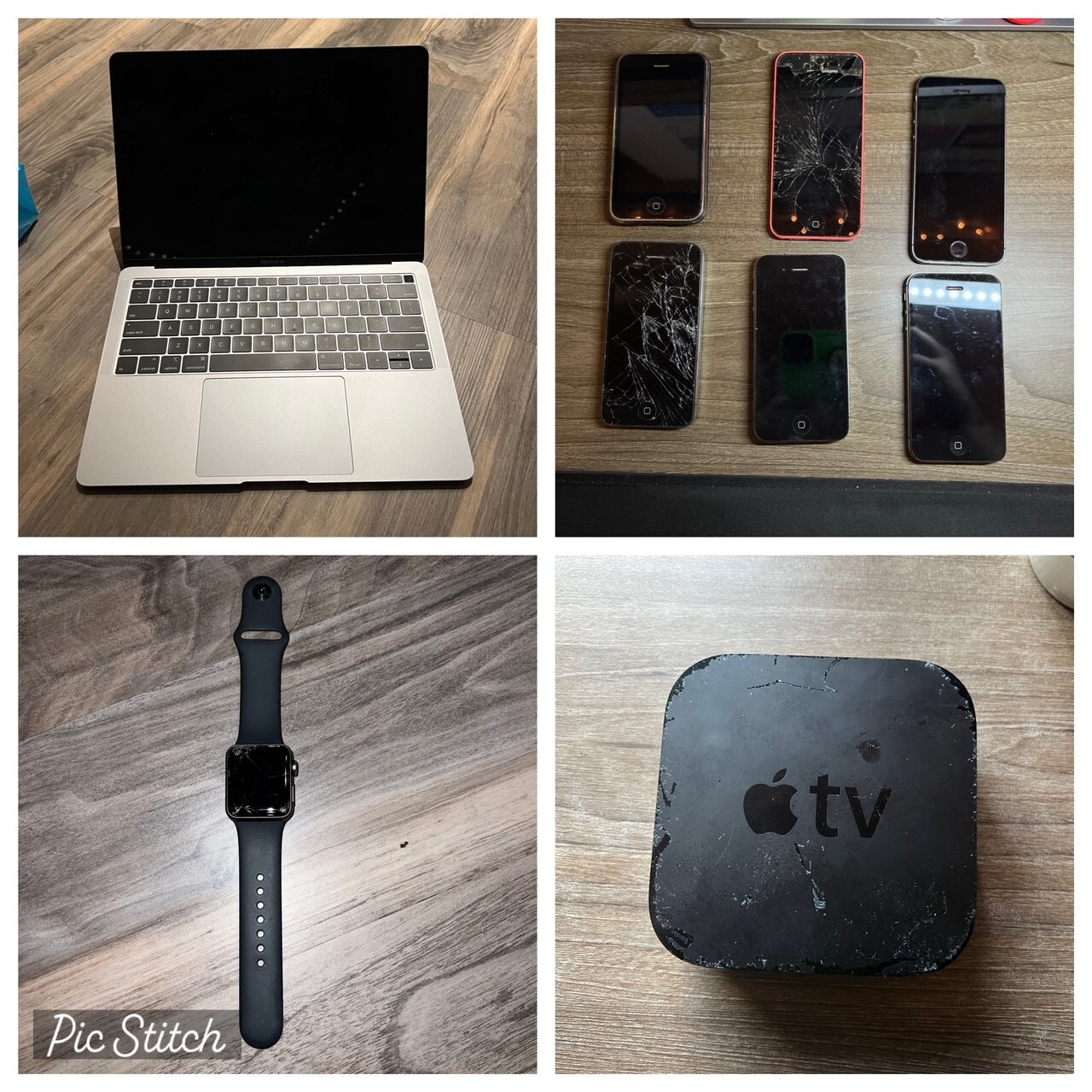 LOT of Apple IPhones, Macbook, Watch, & TV w/ WORKING Chargers – FOR PARTS ONLY!