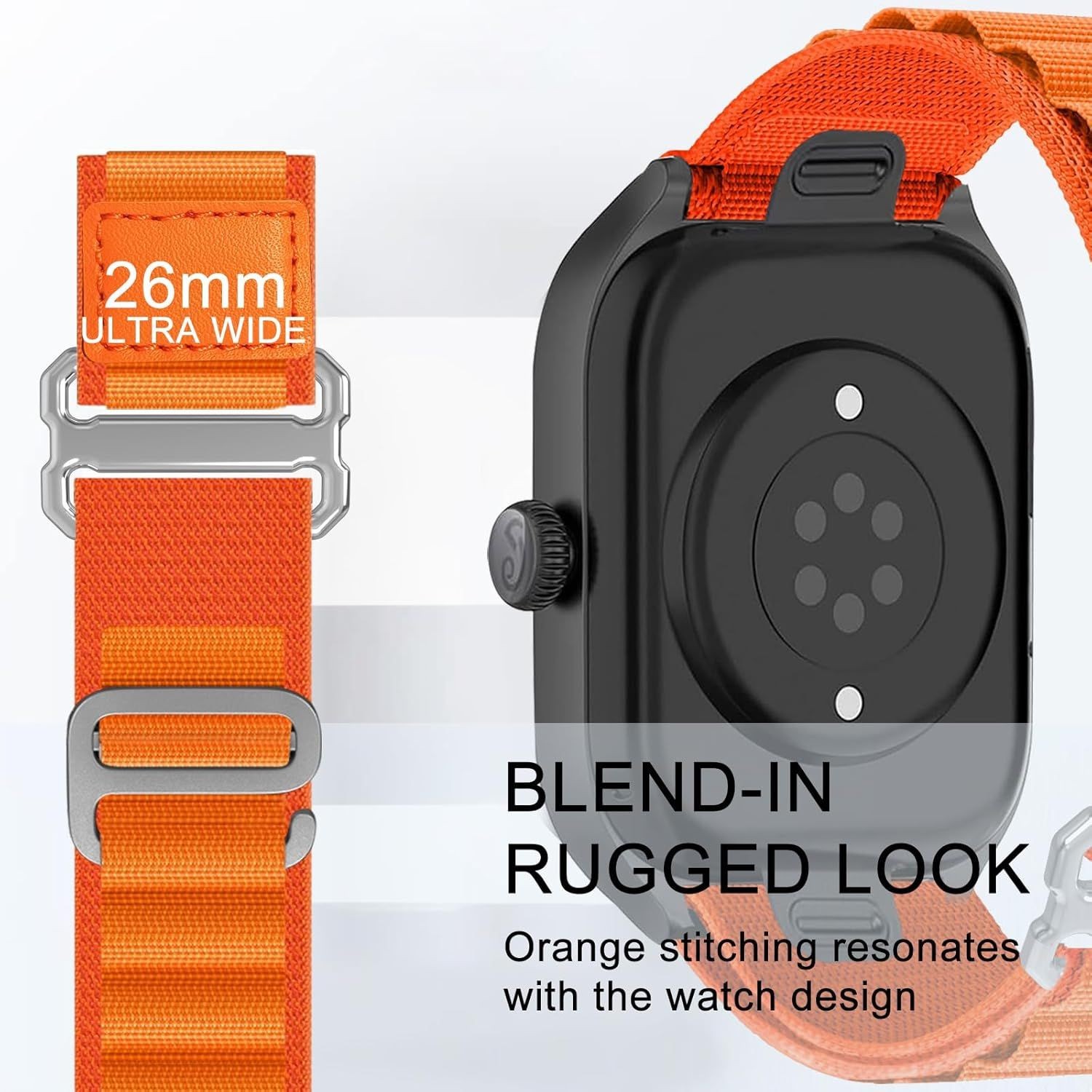 Strap For Apple Watch Ultra 2/Ultra, Nylon, Adjustable, Metal C Hook