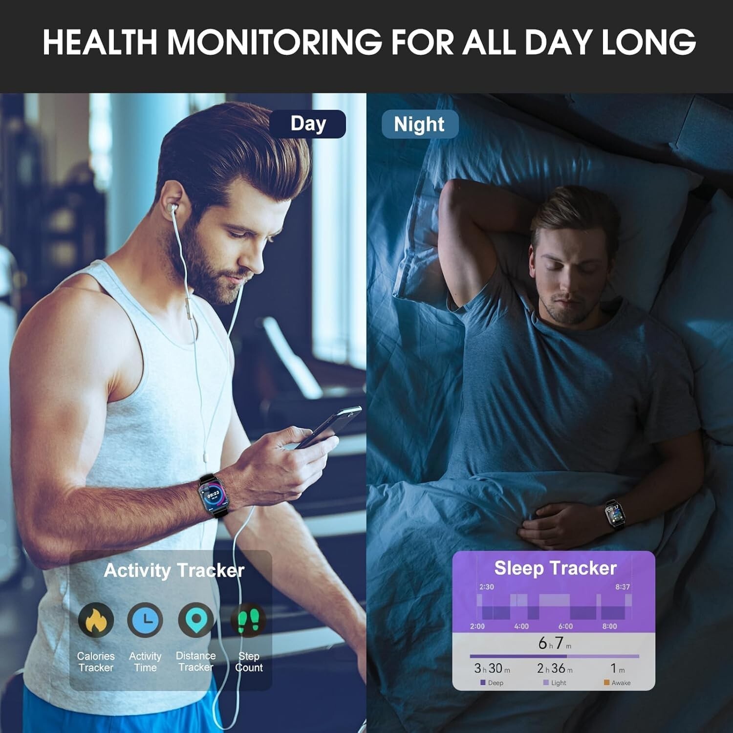 Smart Watch Fitness Tracker with Dial Calls Speaker 1.85″ TFT-Touch Screen