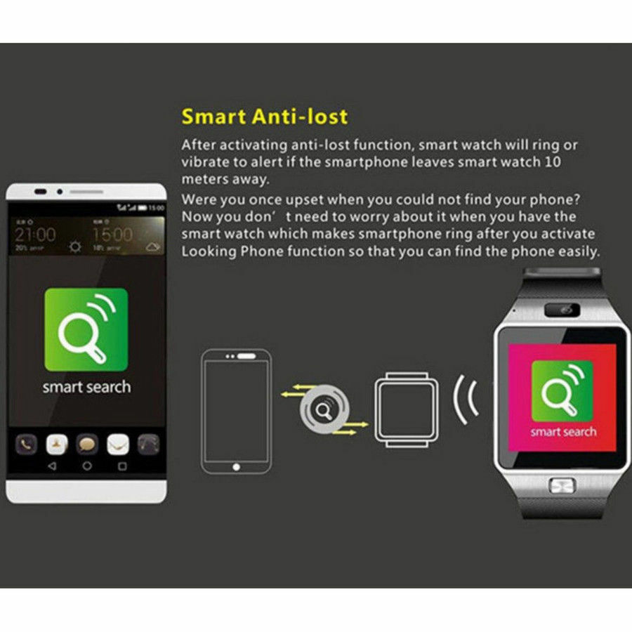 A1 DZ09 Bluetooth Smart Watch Camera SIM Slot For HTC Samsung Android Phone