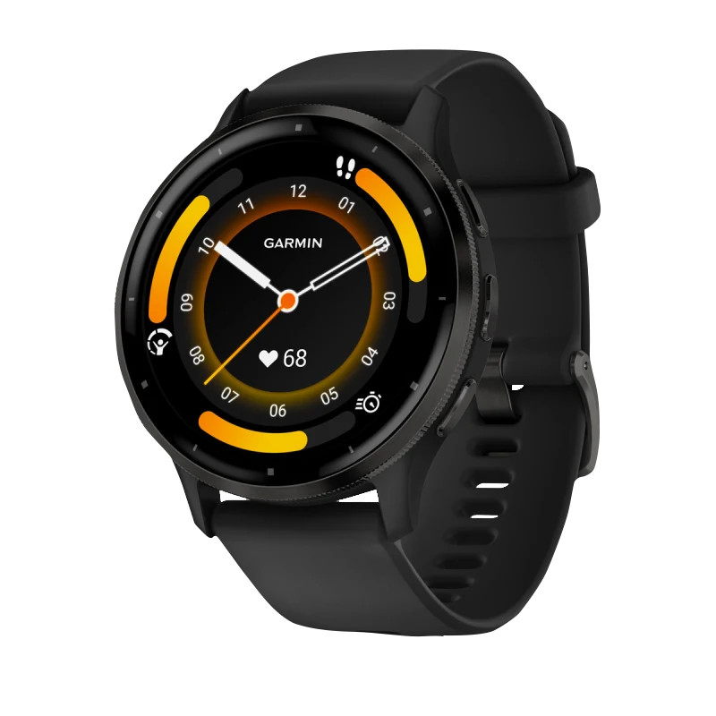 Garmin Venu 3, 45mm Slate Stainless Steel with Silicone Band (010-02784-01)