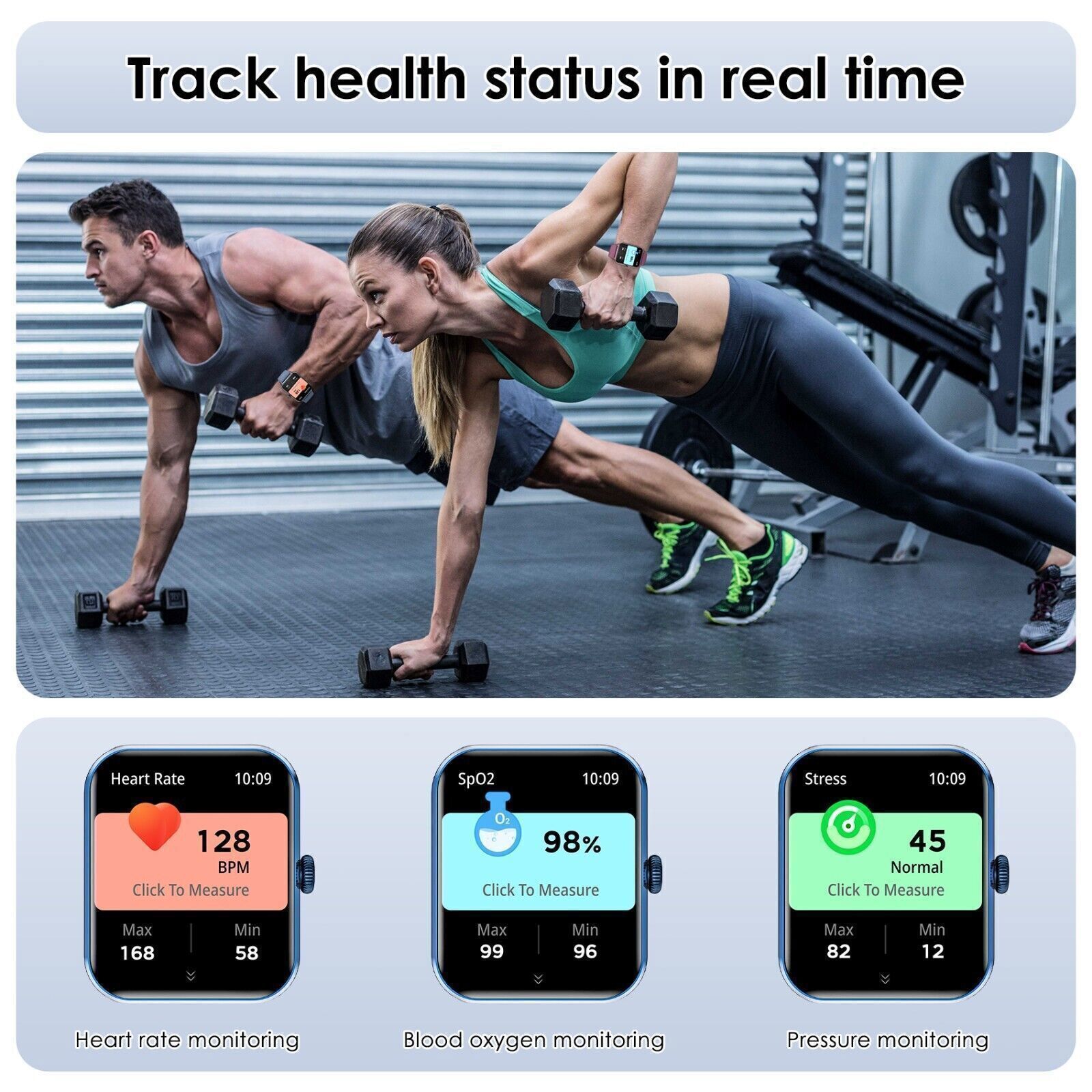 Smart Watch Men Women Waterproof Heart Rate Bluetooth for iOS Android Samsung