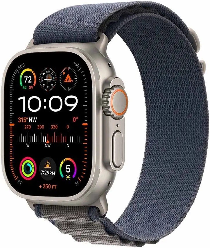 Apple Watch Ultra 2 49mm Titanium Case with Alpine Loop – Blue, Small (GPS +…