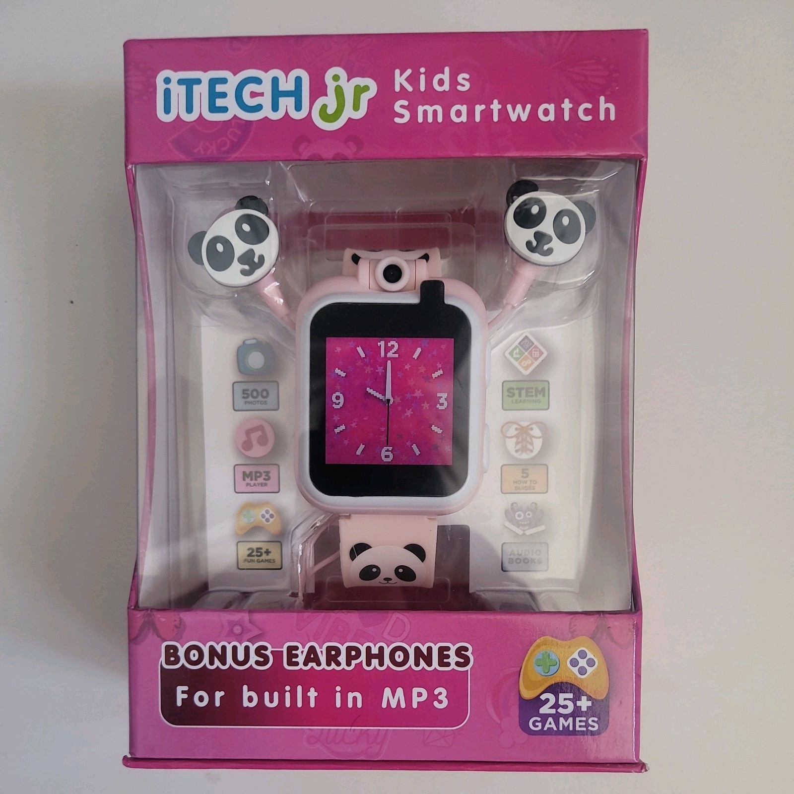 iTech Junior Girls Earbuds & Smartwatch Set – Panda