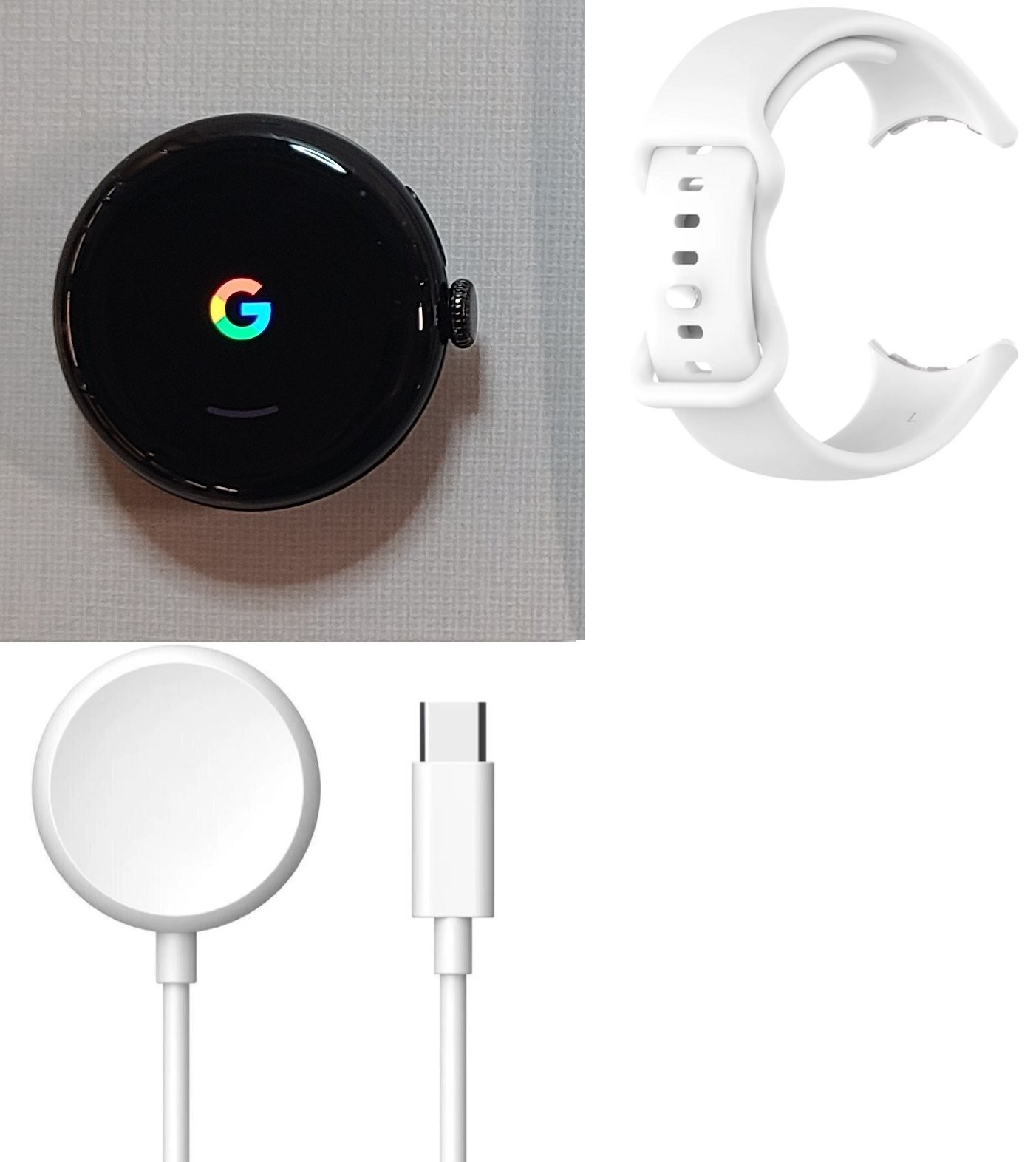 Google Pixel Watch 1 – GWT9R 41mm 4G Cellular – Silver / White – VERY GOOD Cond.