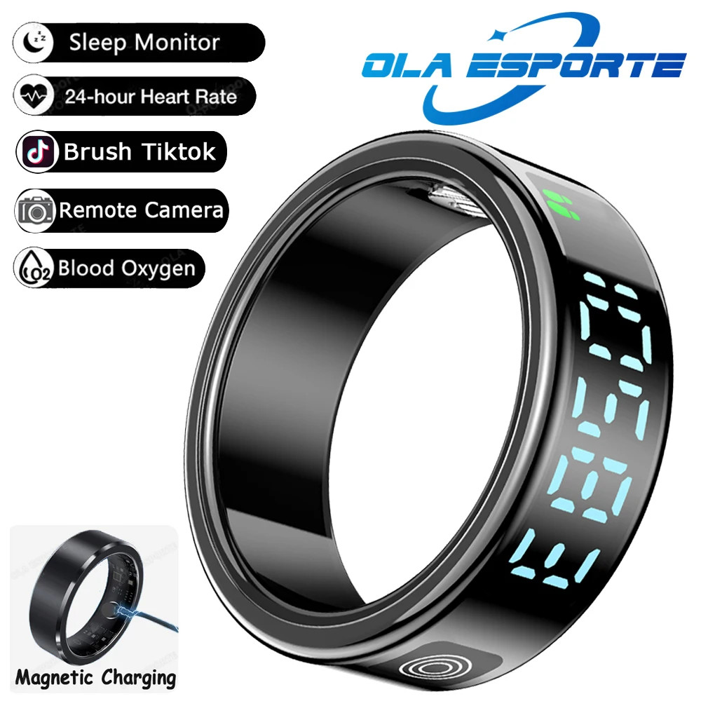 Ola Esporte SR08 Smart Ring LED Display Heart Rate 5ATM Waterproof
