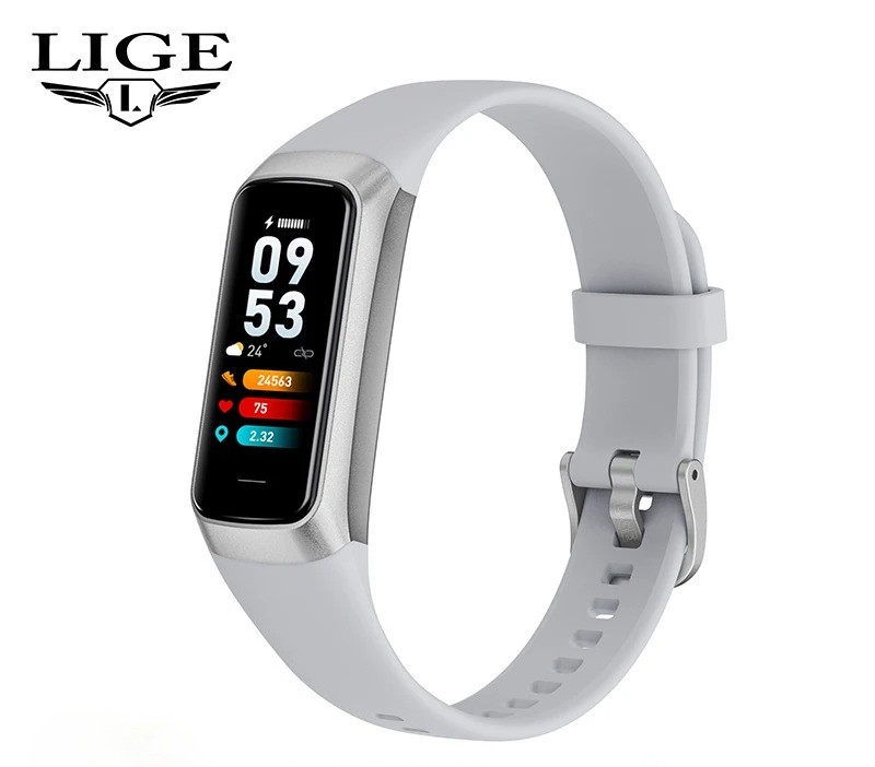 LIGE 1.1″ AMOLED Smart Watch, Heart Rate Monitor, Waterproof Fitness
