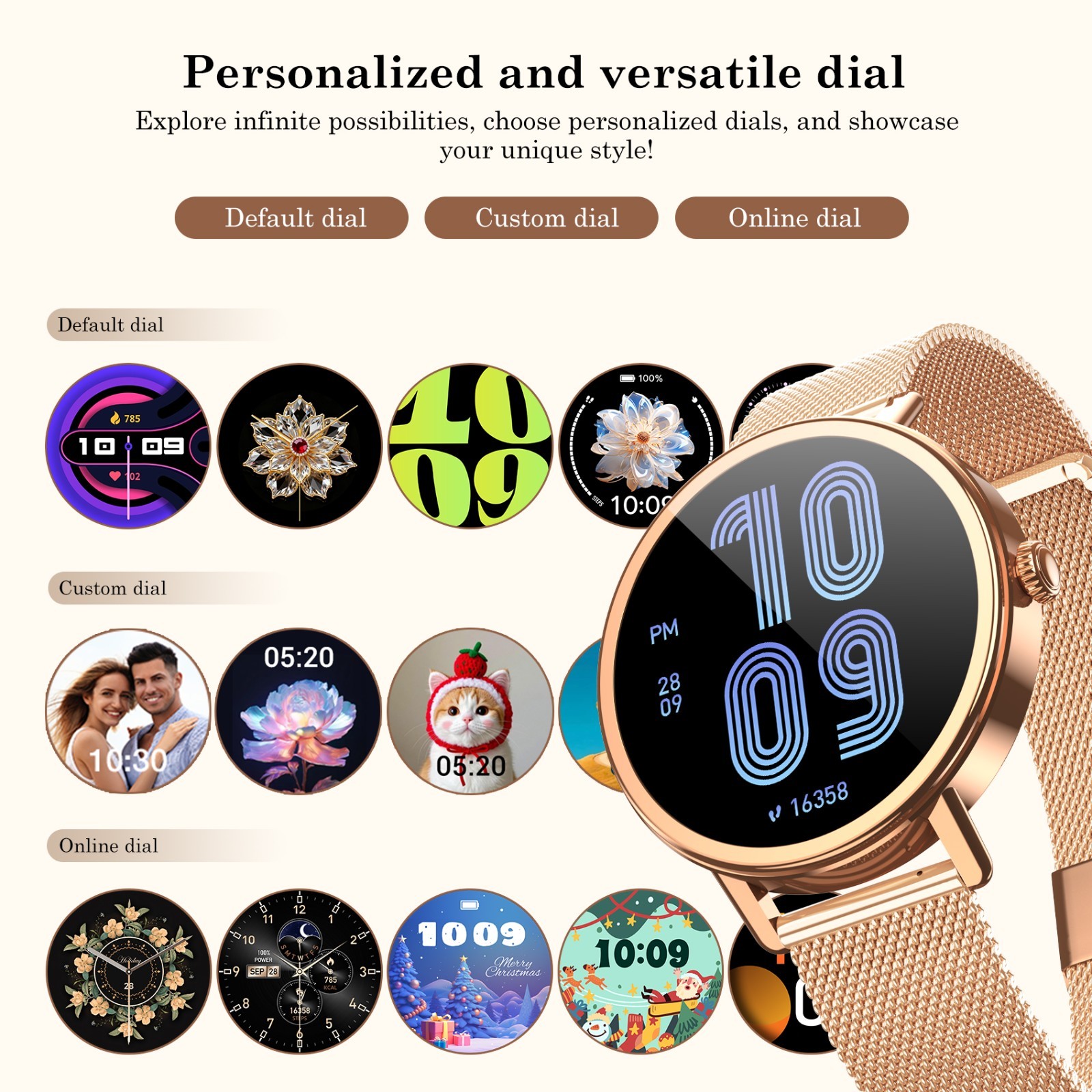 Ladys Smart Watch Women Fitness Tracker Blood Pressure Heart Rate Sport Watches