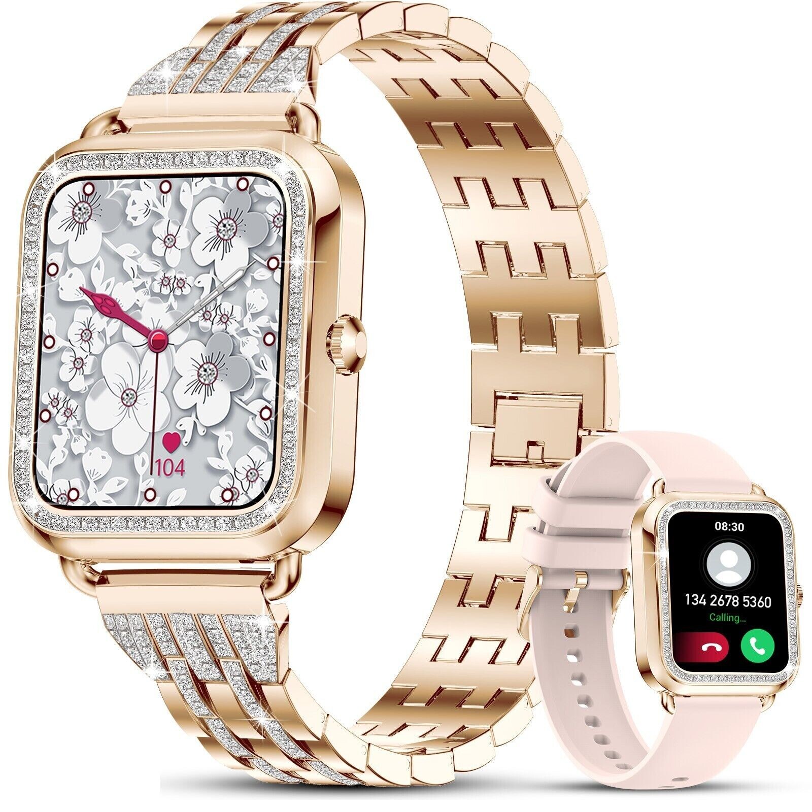 Efolen smartwatch (answer/make calls), 1.57-inch Bluetooth watch for Android iOS