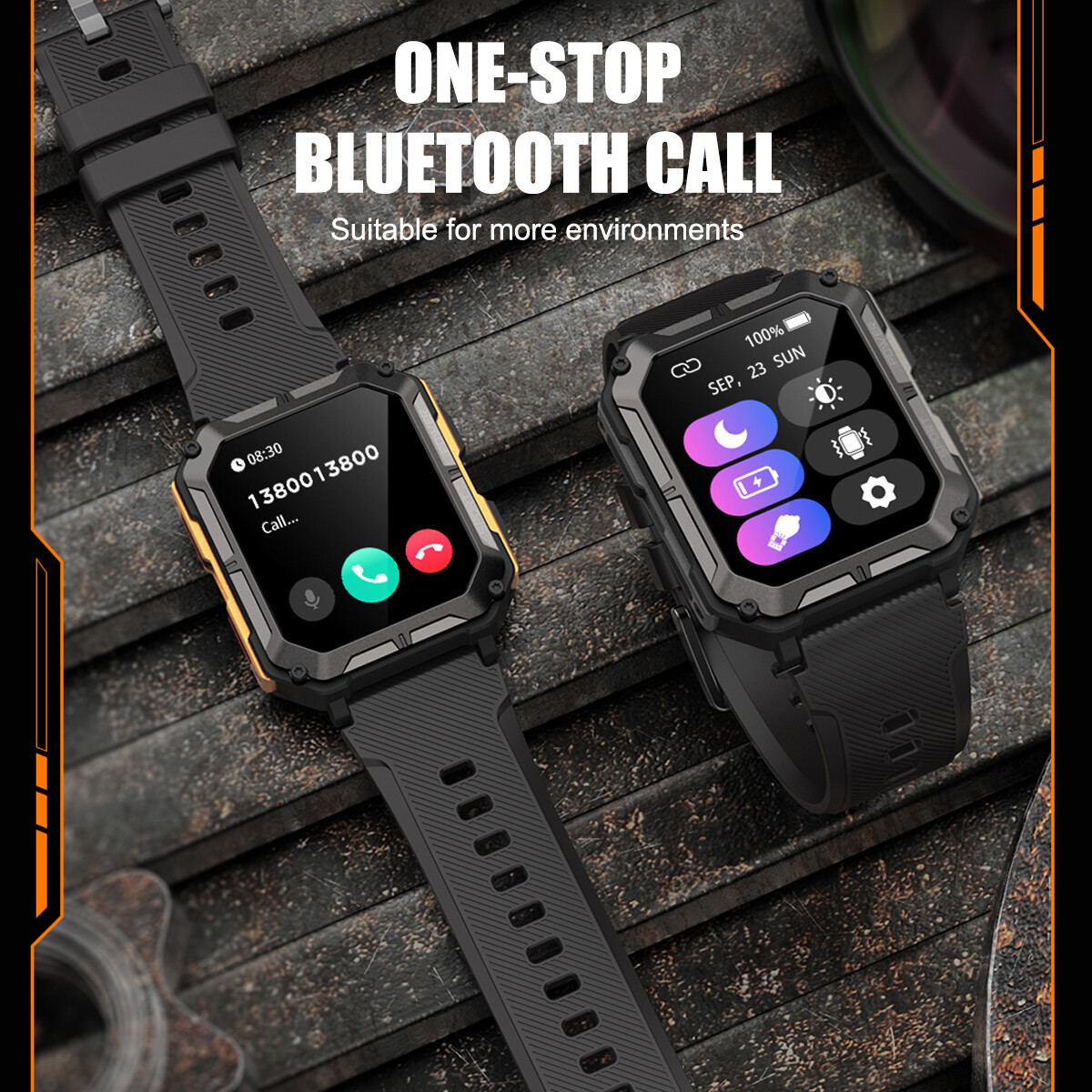Military Smart Watch for Men (Call Receive/Dial) Rugged Tactical Fitness Tracker