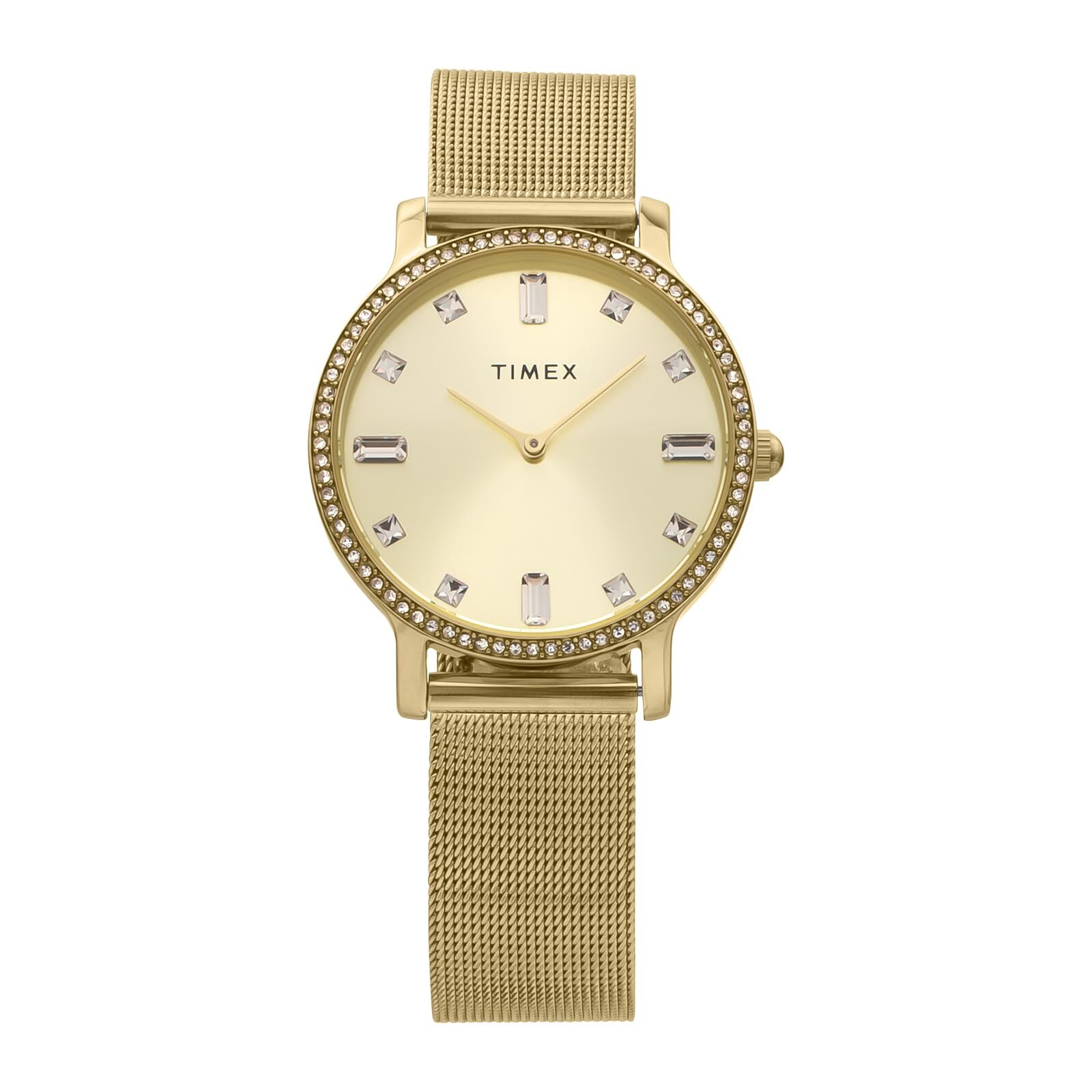 Timex Watch Transcend Gold Dial Quartz 34mm TW2W19300