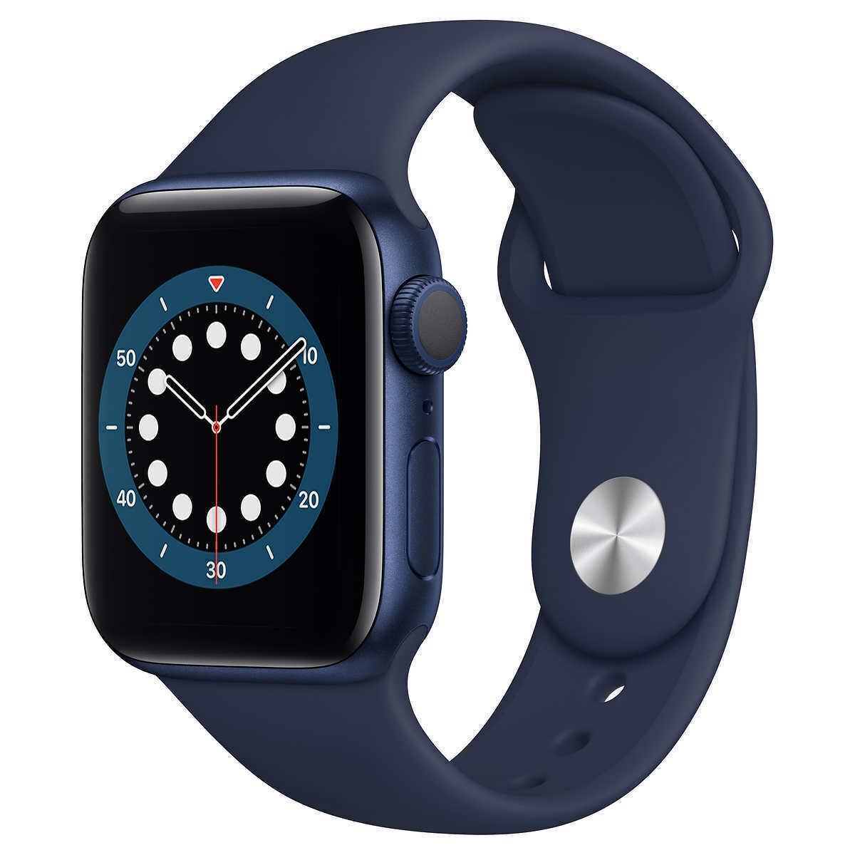 Apple Watch Serie 6 GPS 44 mm M00J3LL/A Blue Aluminum Case w Deep Navy Sport Ban