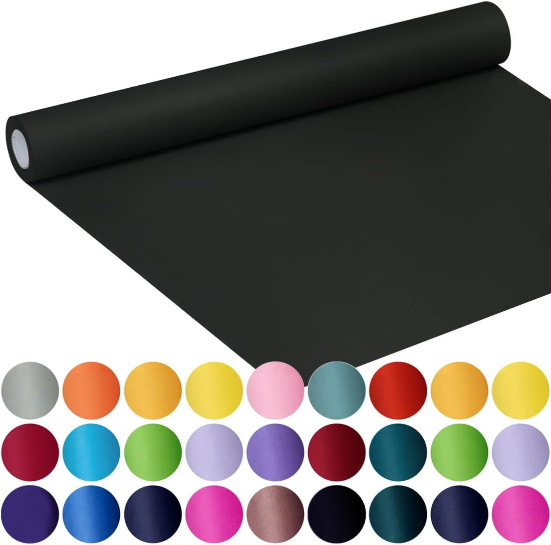 Black Wrapping Paper 17.8″ x 760″ (63′) Kraft Craft Paper Roll for Gift Bulletin
