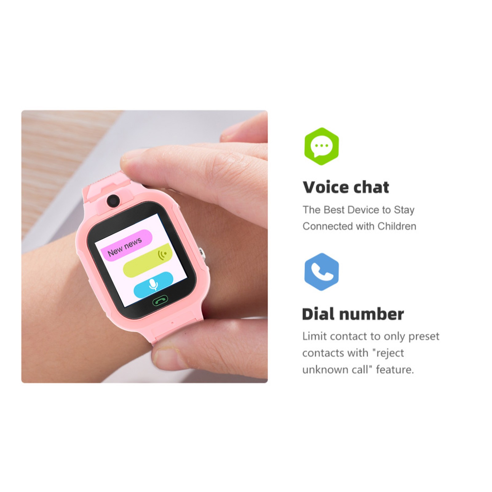 4G Kids Smartwatch IP67 Waterproof Touch Screen 2 Way Voice Video Call SOS ECWH