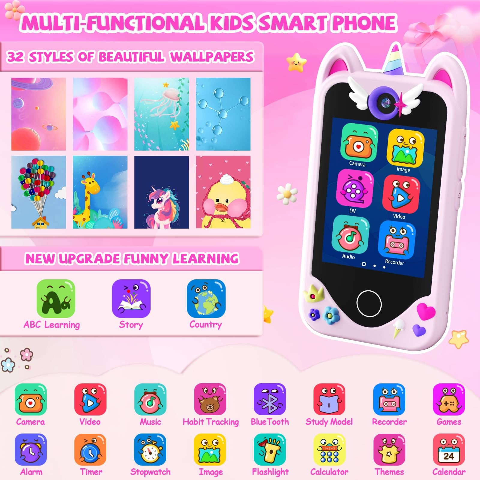Kids Smart Phone for Girls Gifts – Toddler Christmas Birthday Gift for Age 3 …