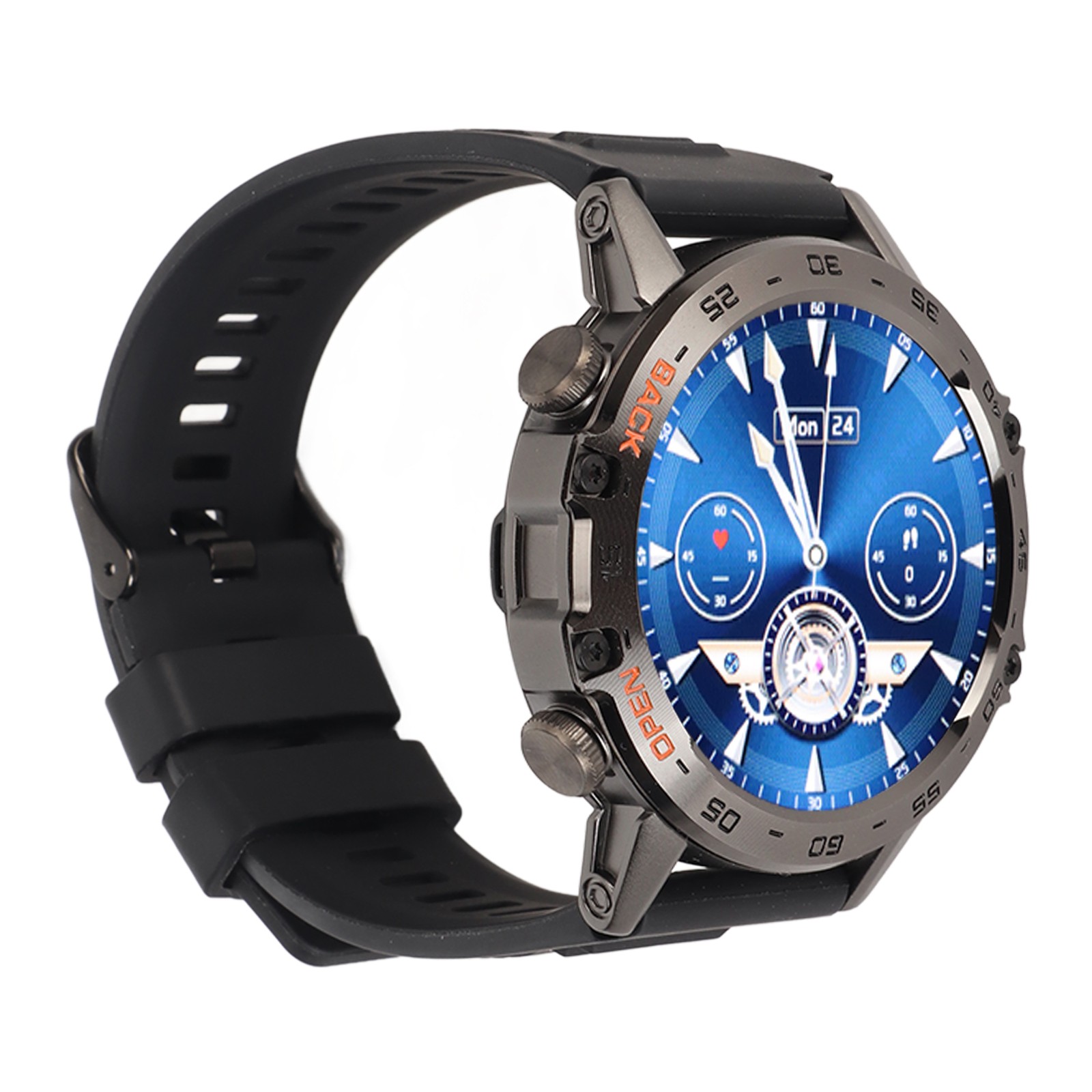 Black Outdoor Smartwatch With Speaker Waterproof Dustproof LCD Bluetooth In ULOW