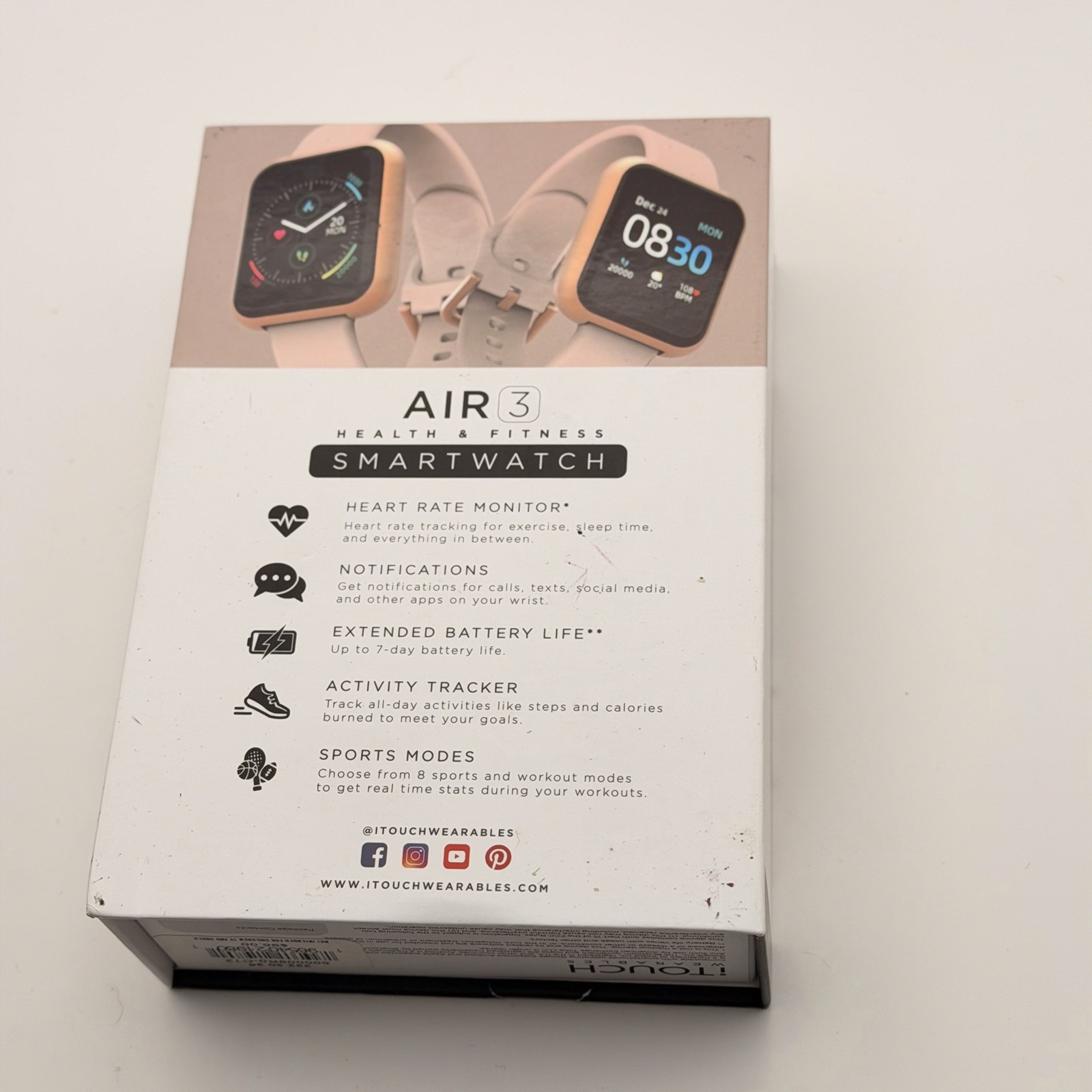 iTOUCH Air 3 Smartwatch Fitness Tracker with Heart Rate Tracker, Step Counter…