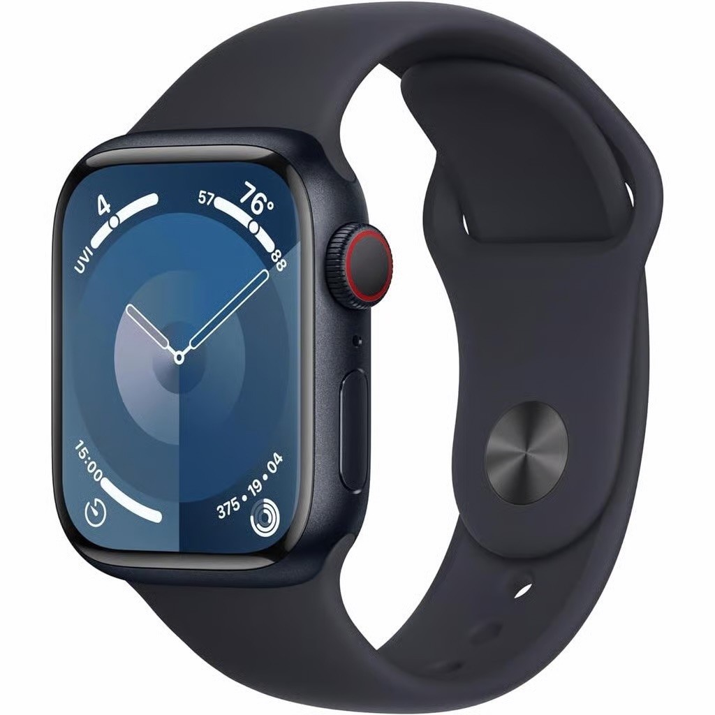 Apple Watch Series 9 45mm Aluminum with Sport Band – Midnight, S/M Cellular/GPS