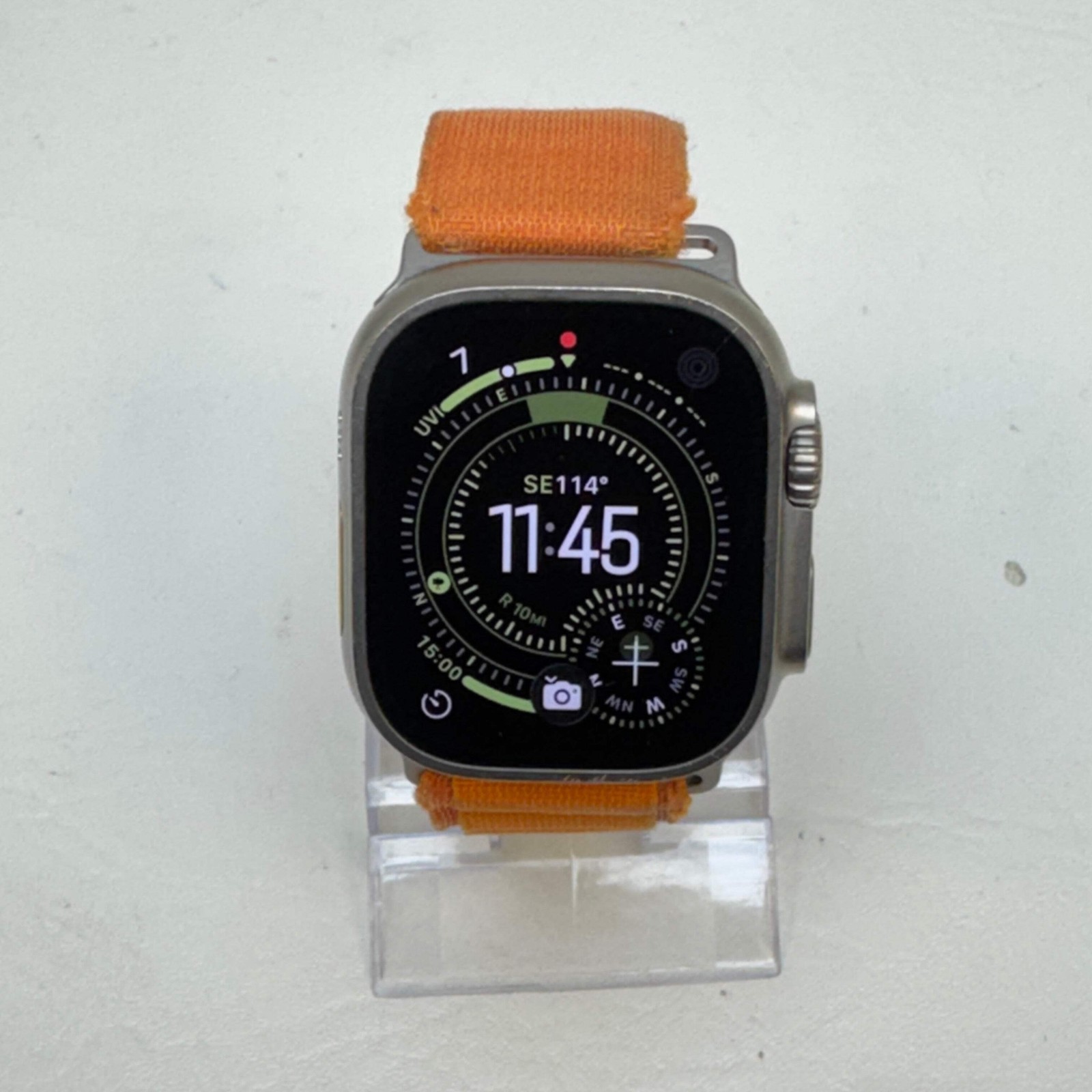 Unlocked Apple Watch Ultra 49MM Natural Titanium Orange Alpine Loop MQEU3LL/A